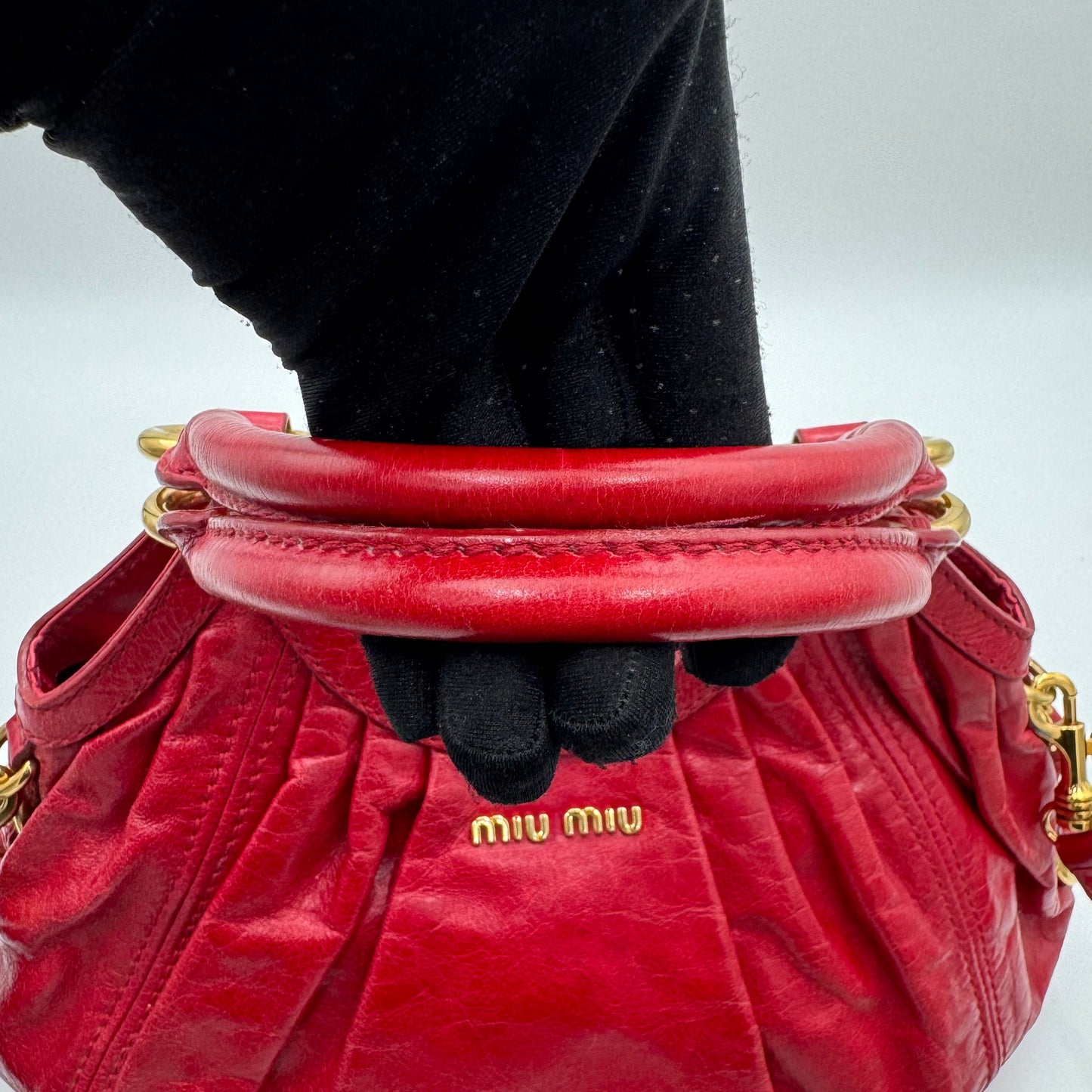 Miu Miu Red Vitello Lux Hobo Bag GHW