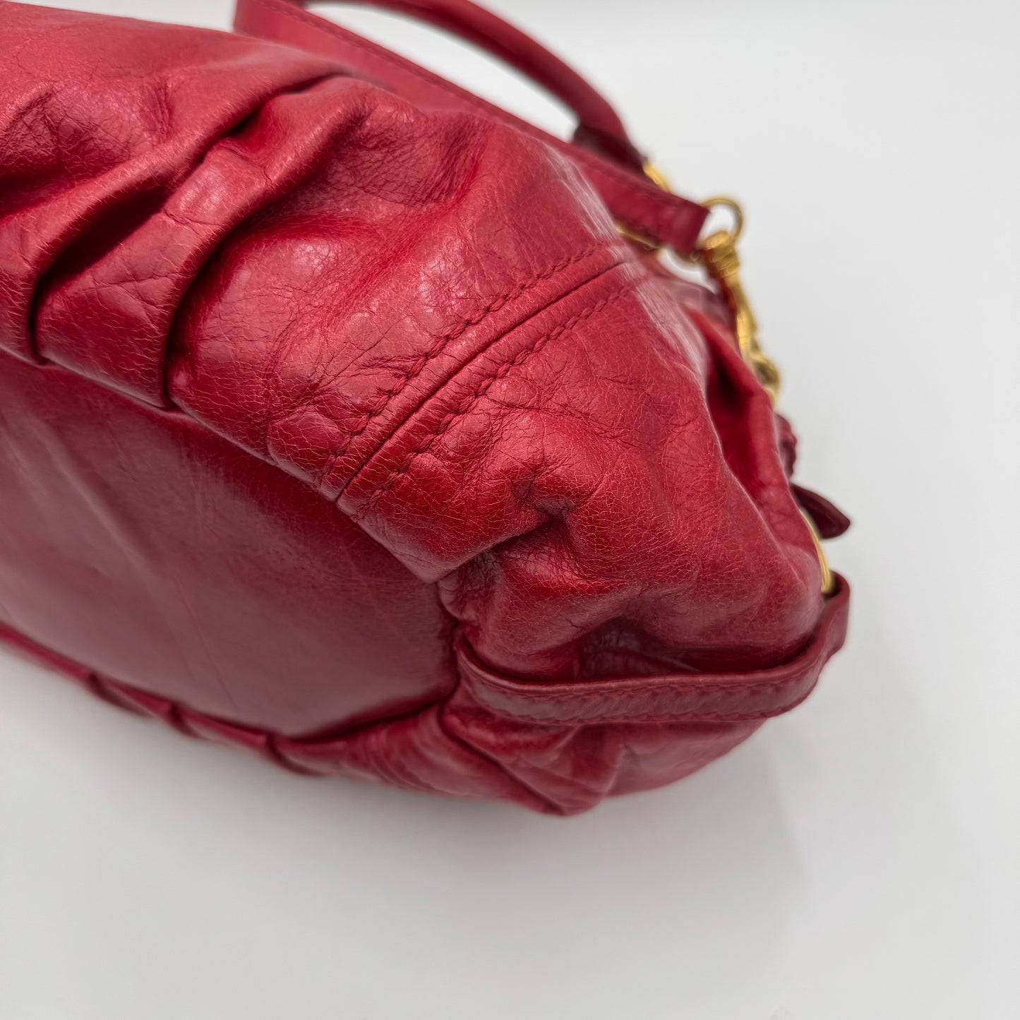Miu Miu Red Vitello Lux Hobo Bag GHW