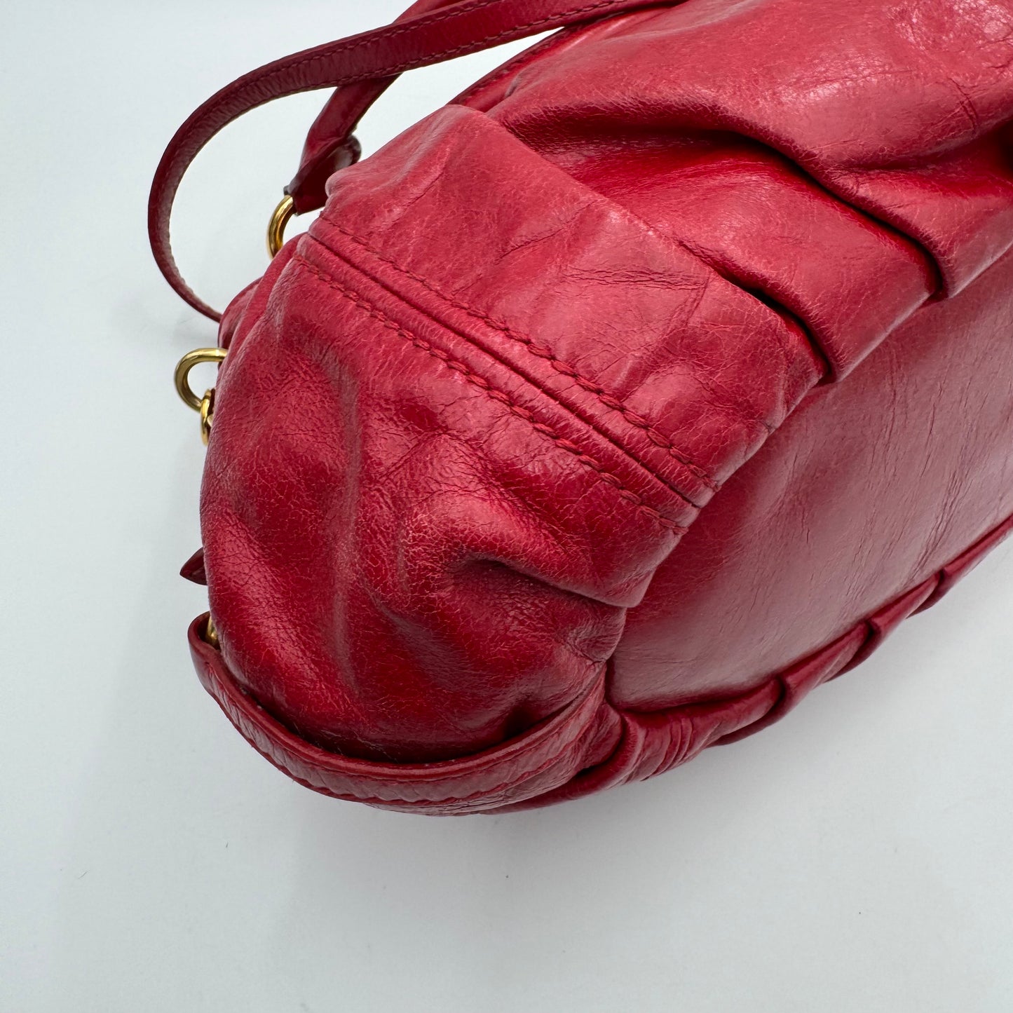 Miu Miu Red Vitello Lux Hobo Bag GHW