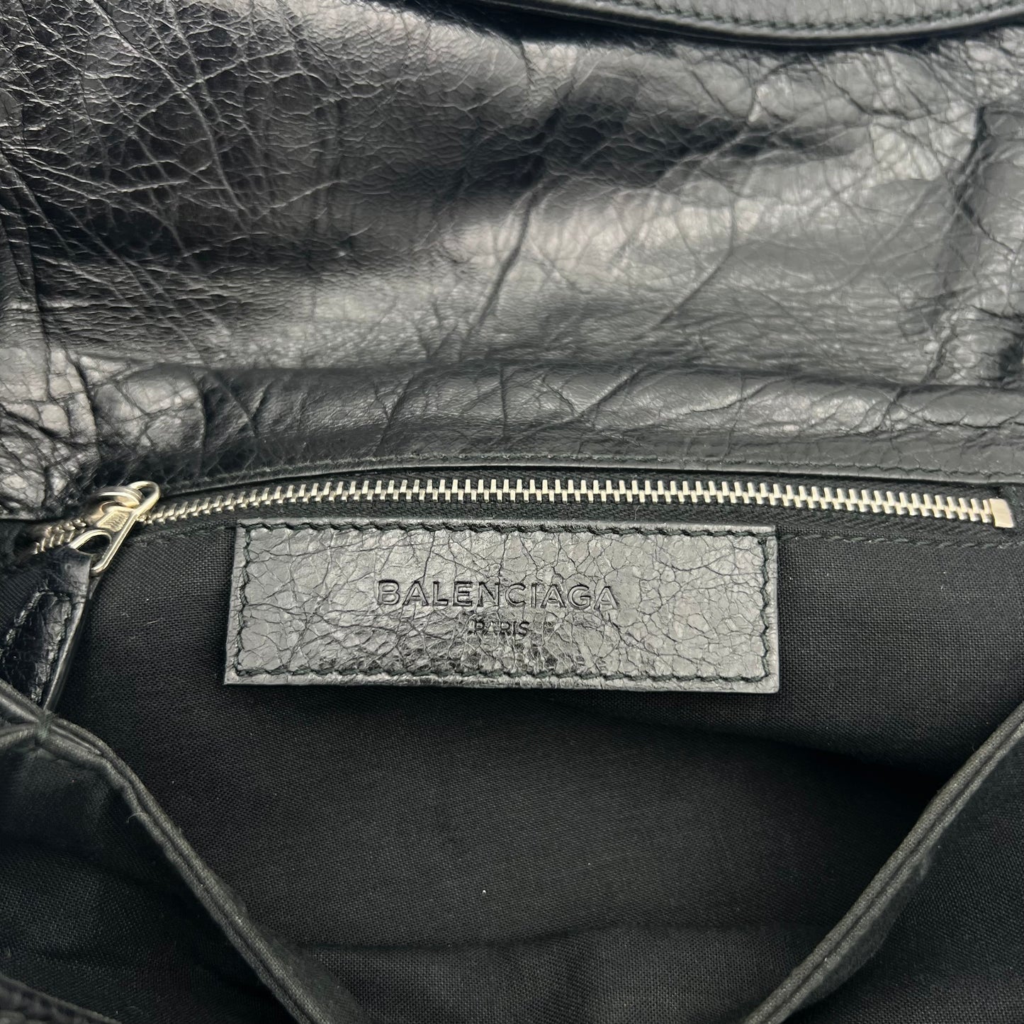 Balenciaga Black Lambskin Leather Giant 12 Envelope Clutch