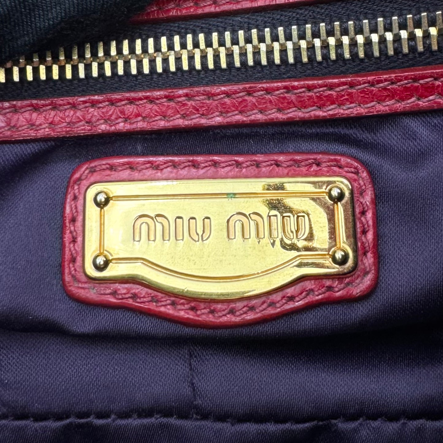 Miu Miu Red Vitello Lux Hobo Bag GHW