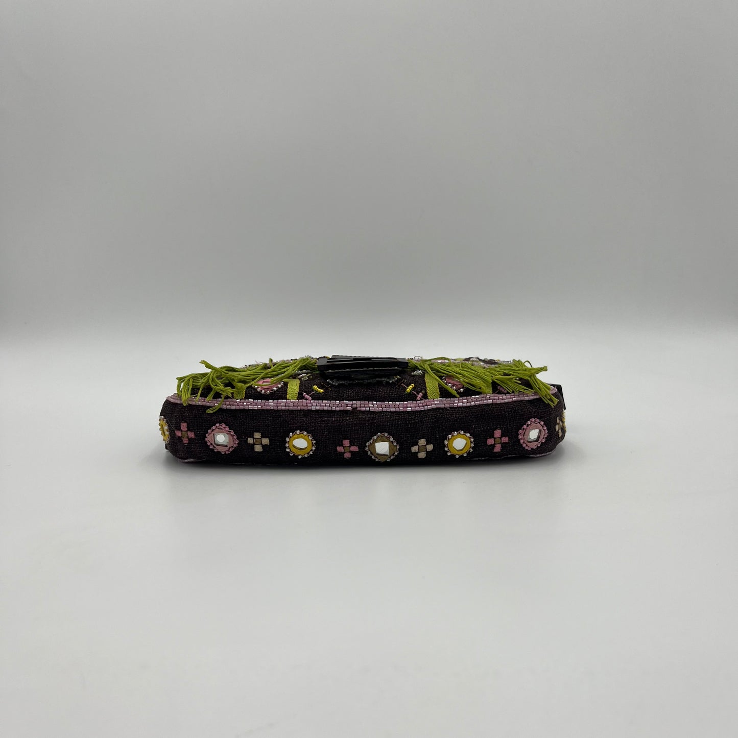 Fendi Beaded Embroidered Fringe Baguette