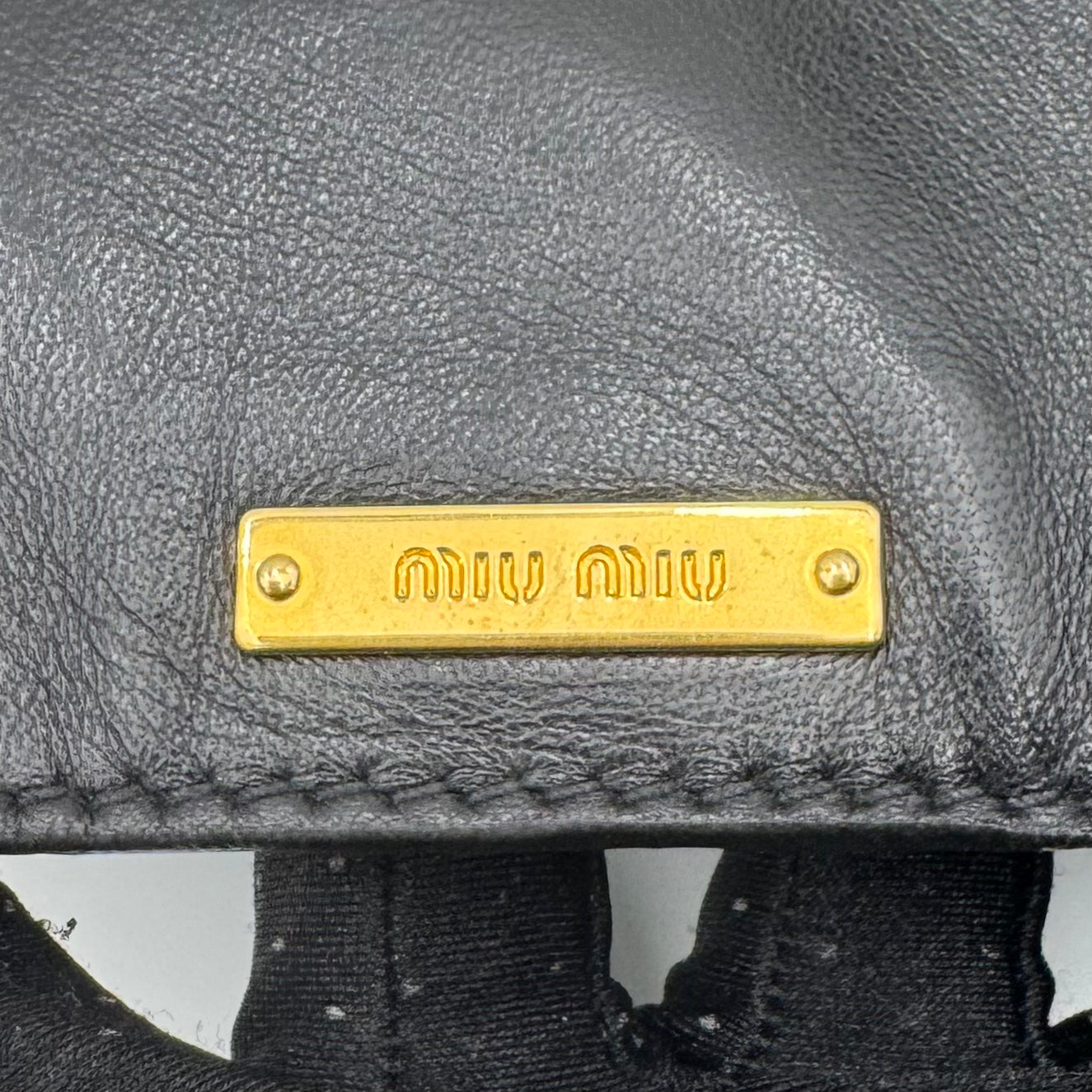 Miu Miu Black Mesh Light Blue Leather Bow Flap Small Satchel with Long Strap GHW