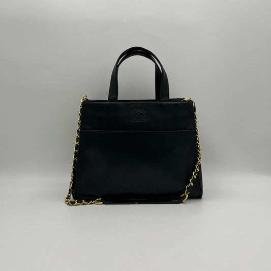 Loewe Black Anagram Leather Handbag