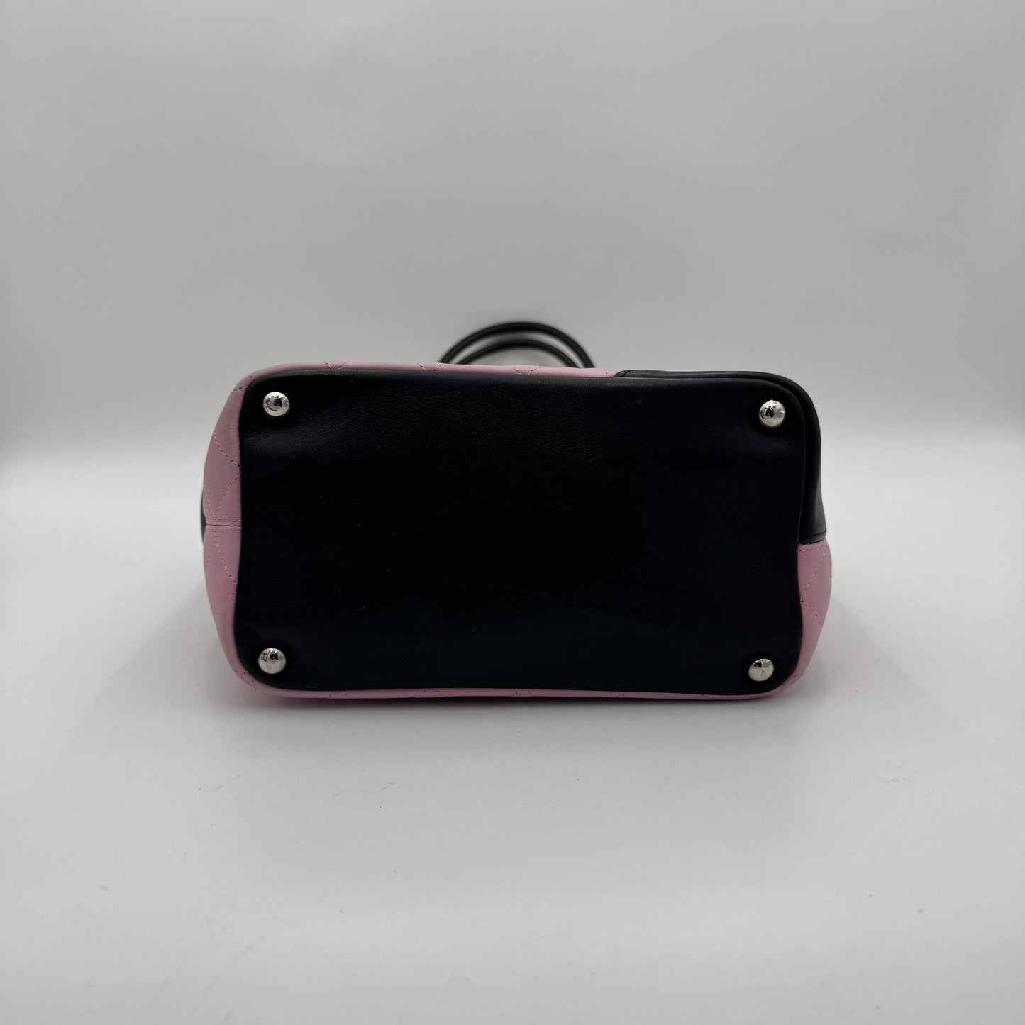 Chanel Pink Black Quilted Calfskin Medium Cambon Tote (Series 9)