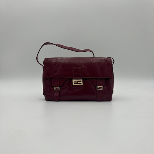 Fendi Burgundy Leather Sweety Sweet Baguette