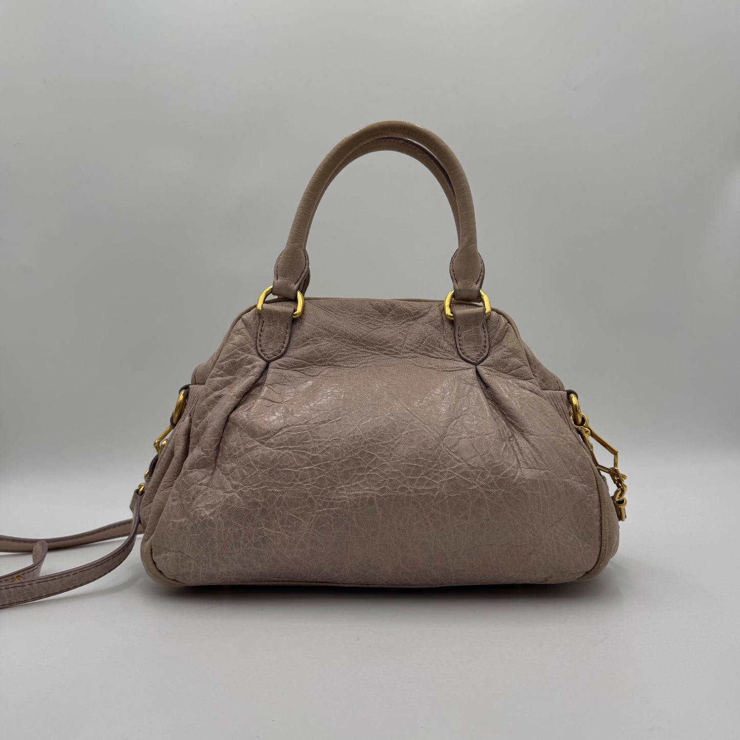 Miu Miu Mughetto Pink Vitello Lux Leather Lock Charm Small Satchel