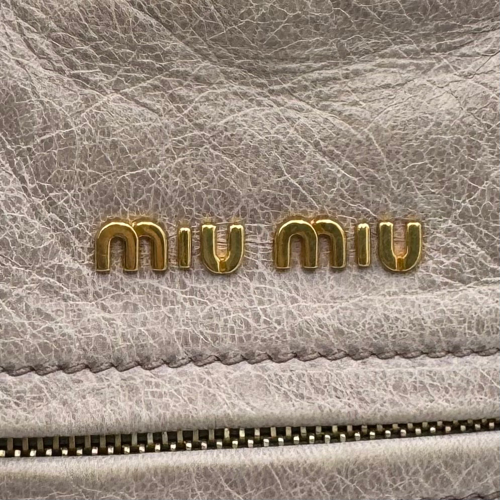 Miu Miu Mughetto Pink Vitello Lux Leather Lock Charm Small Satchel