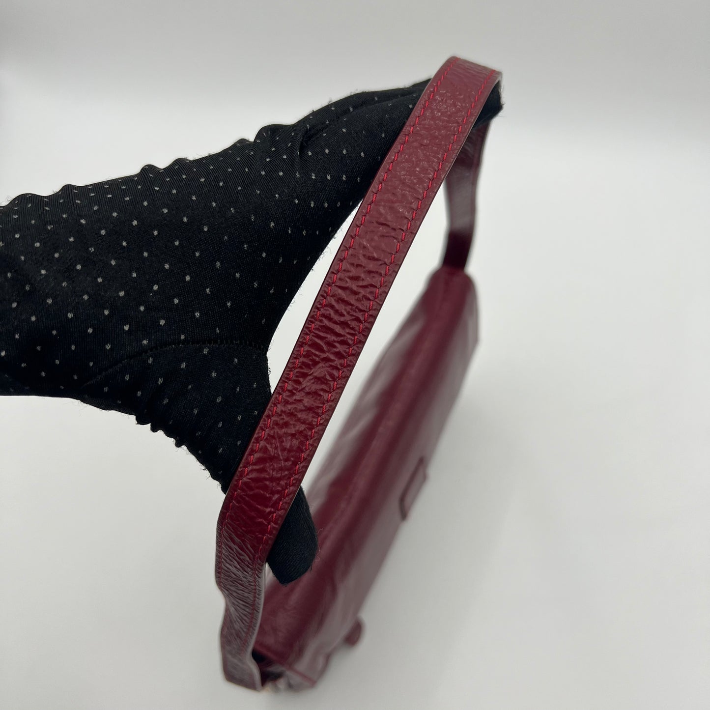 Fendi Burgundy Leather Sweety Sweet Baguette
