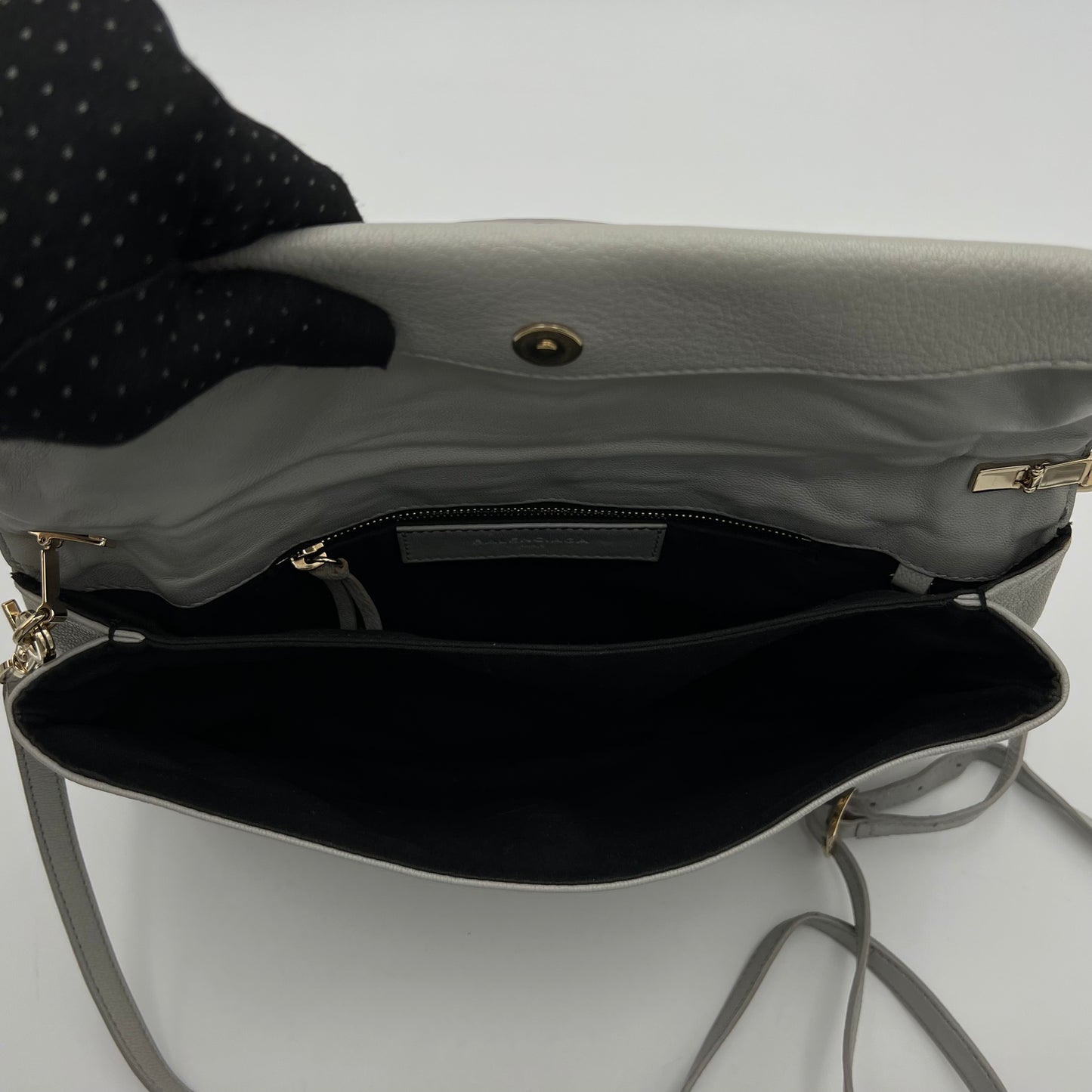 Balenciaga Light Gray Metallic Edge Envelope Clutch