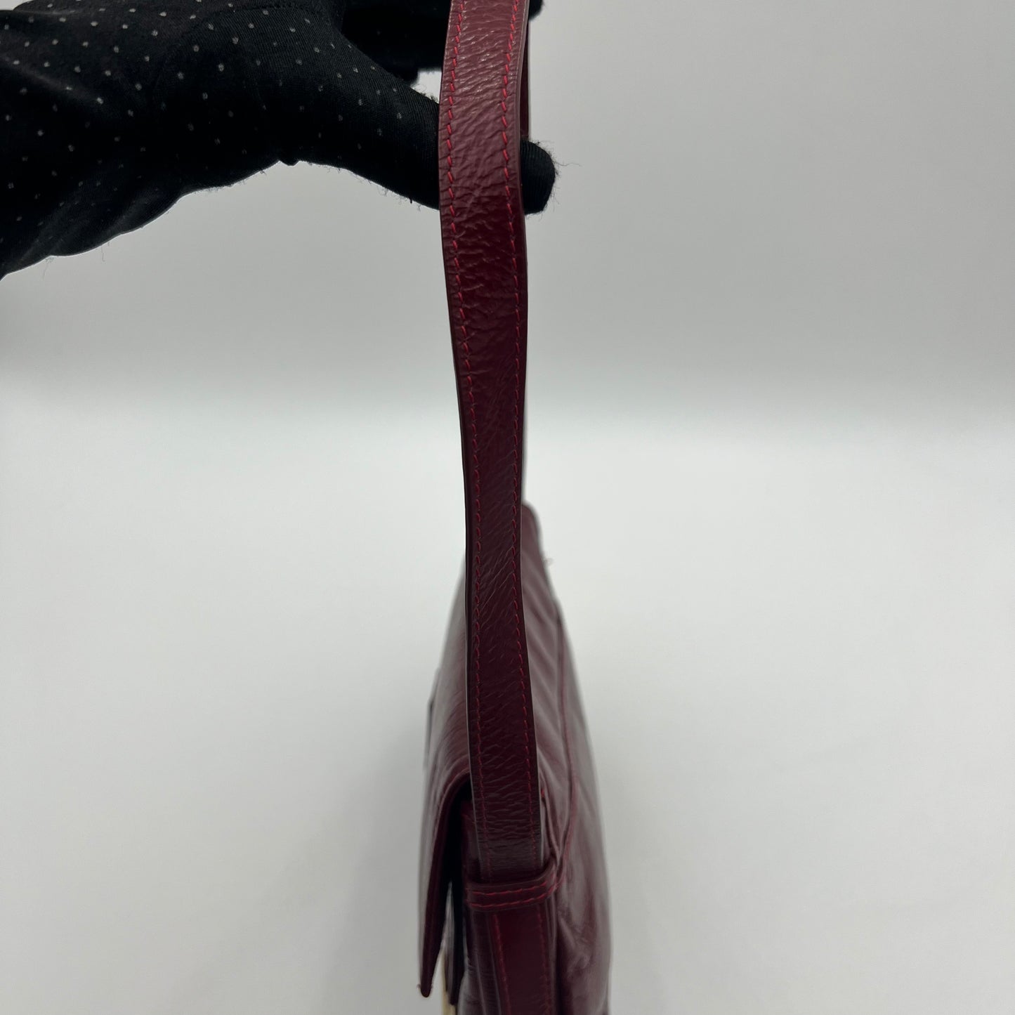 Fendi Burgundy Leather Sweety Sweet Baguette