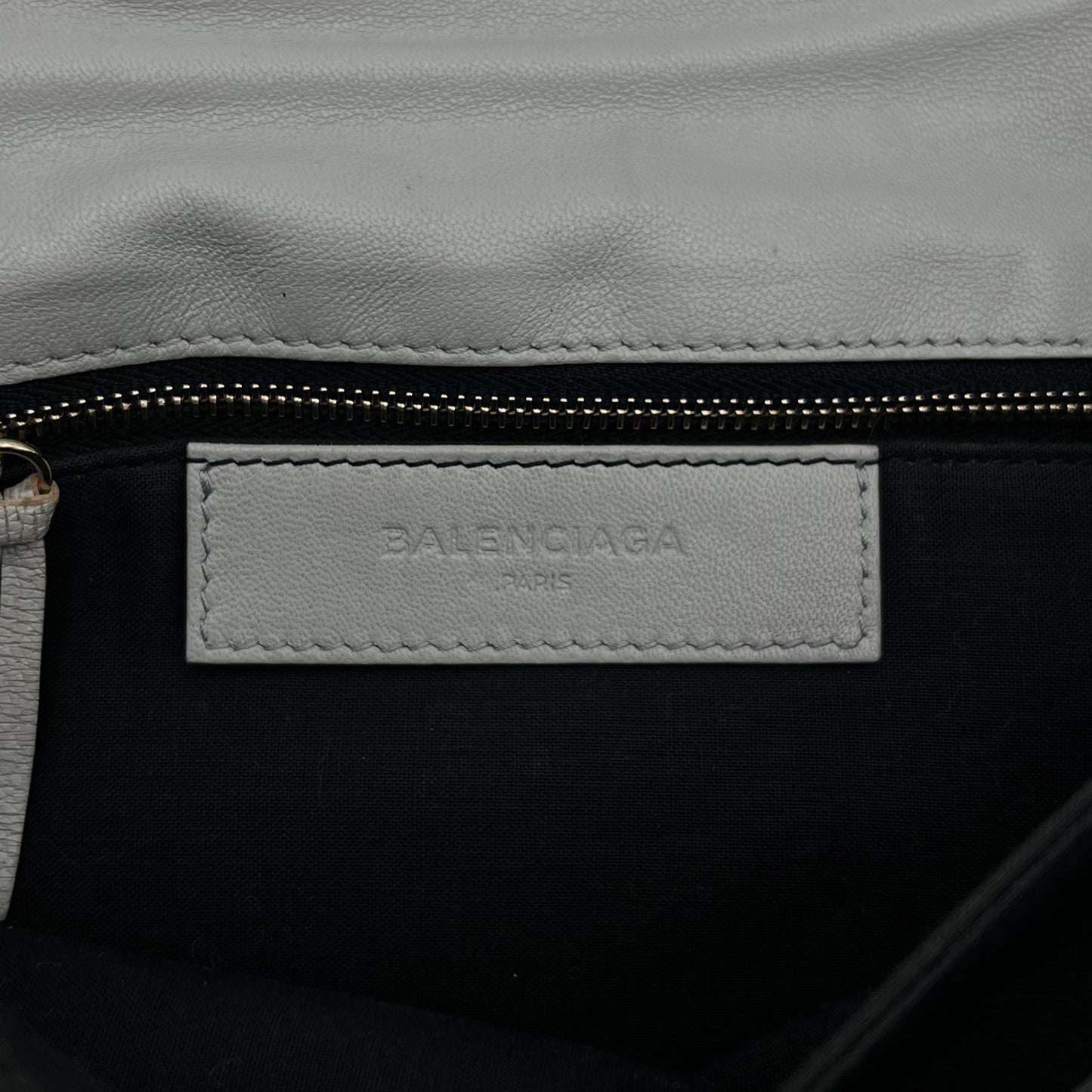 Balenciaga Light Gray Metallic Edge Envelope Clutch