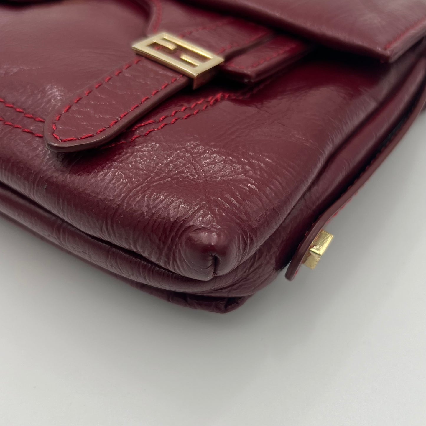 Fendi Burgundy Leather Sweety Sweet Baguette