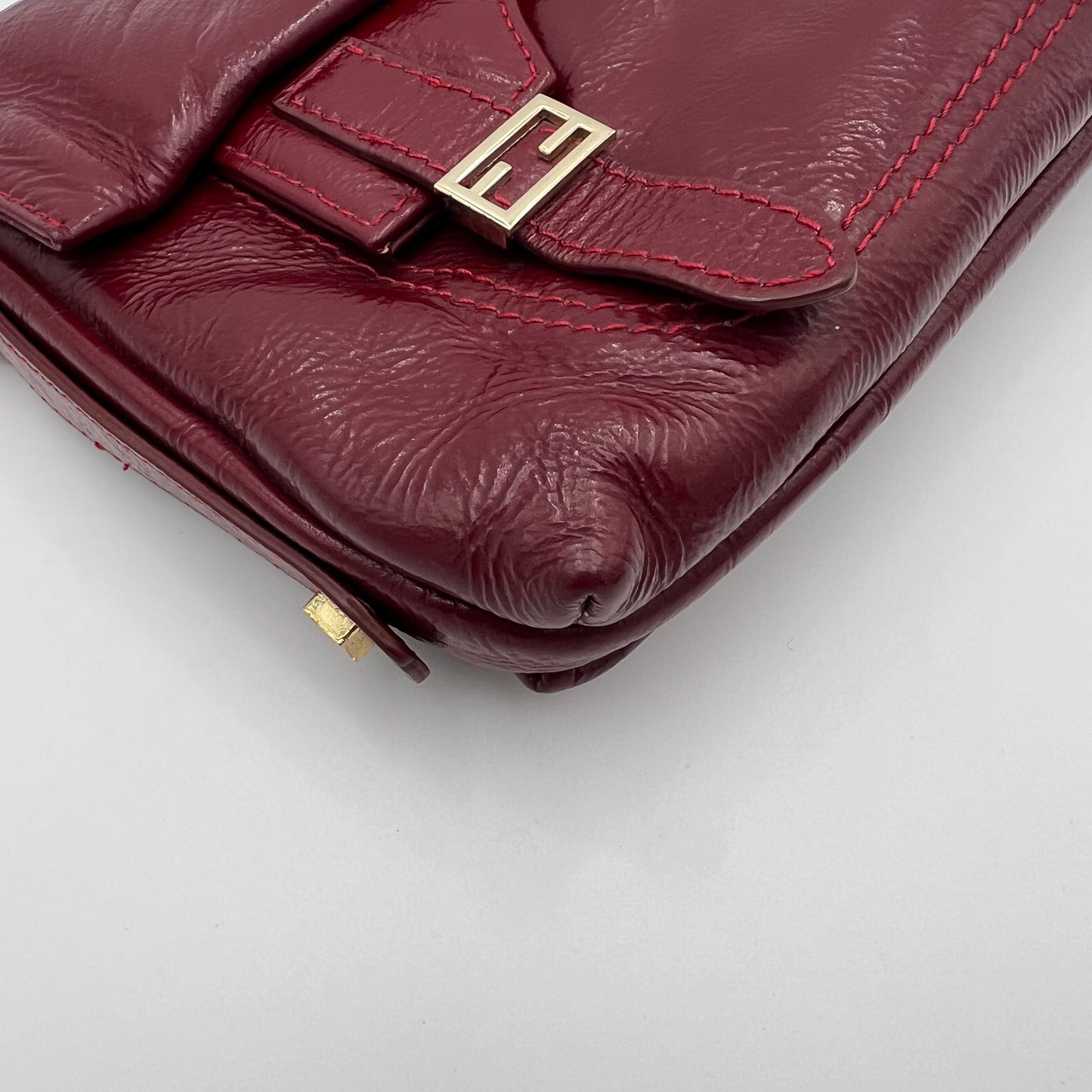 Fendi Burgundy Leather Sweety Sweet Baguette