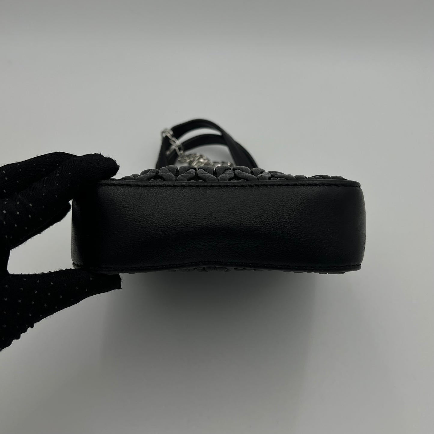 Miu Miu Black Matelasse Leather Mini Tote