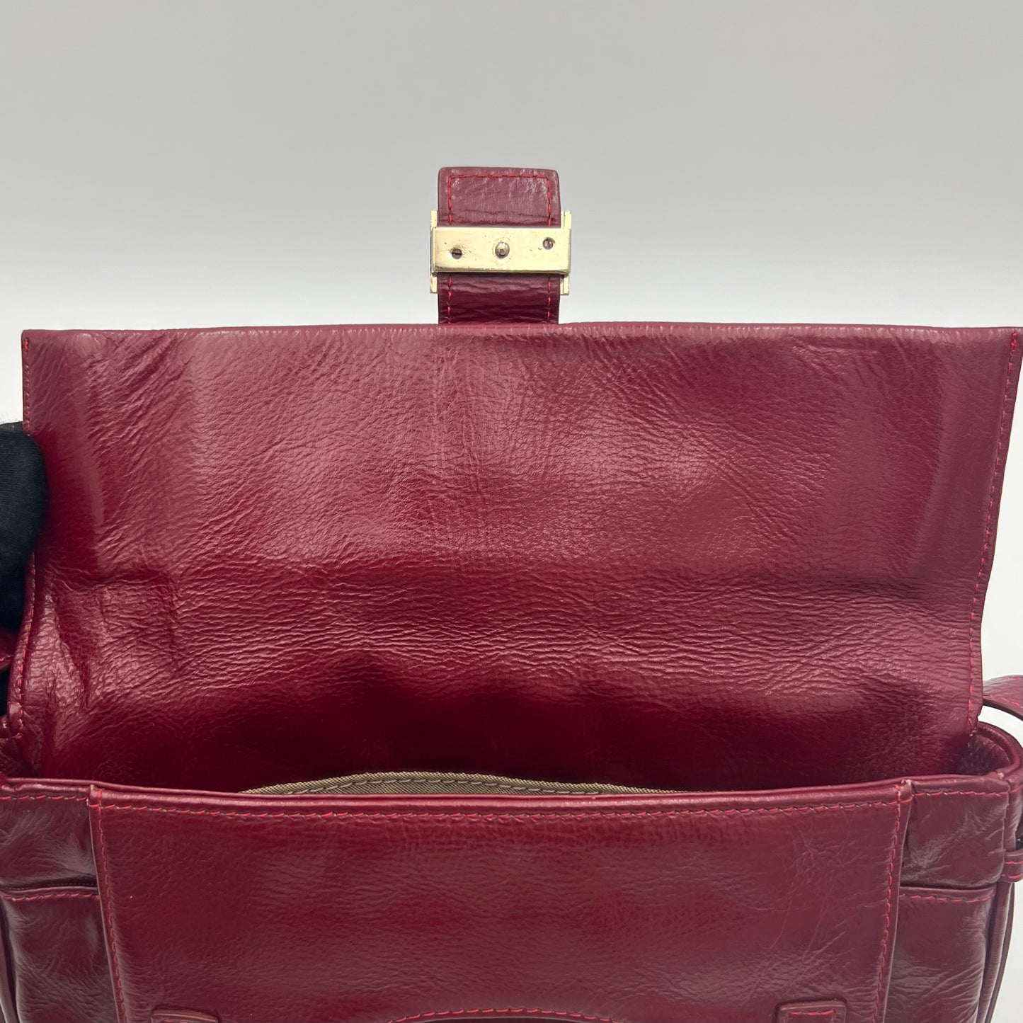 Fendi Burgundy Leather Sweety Sweet Baguette