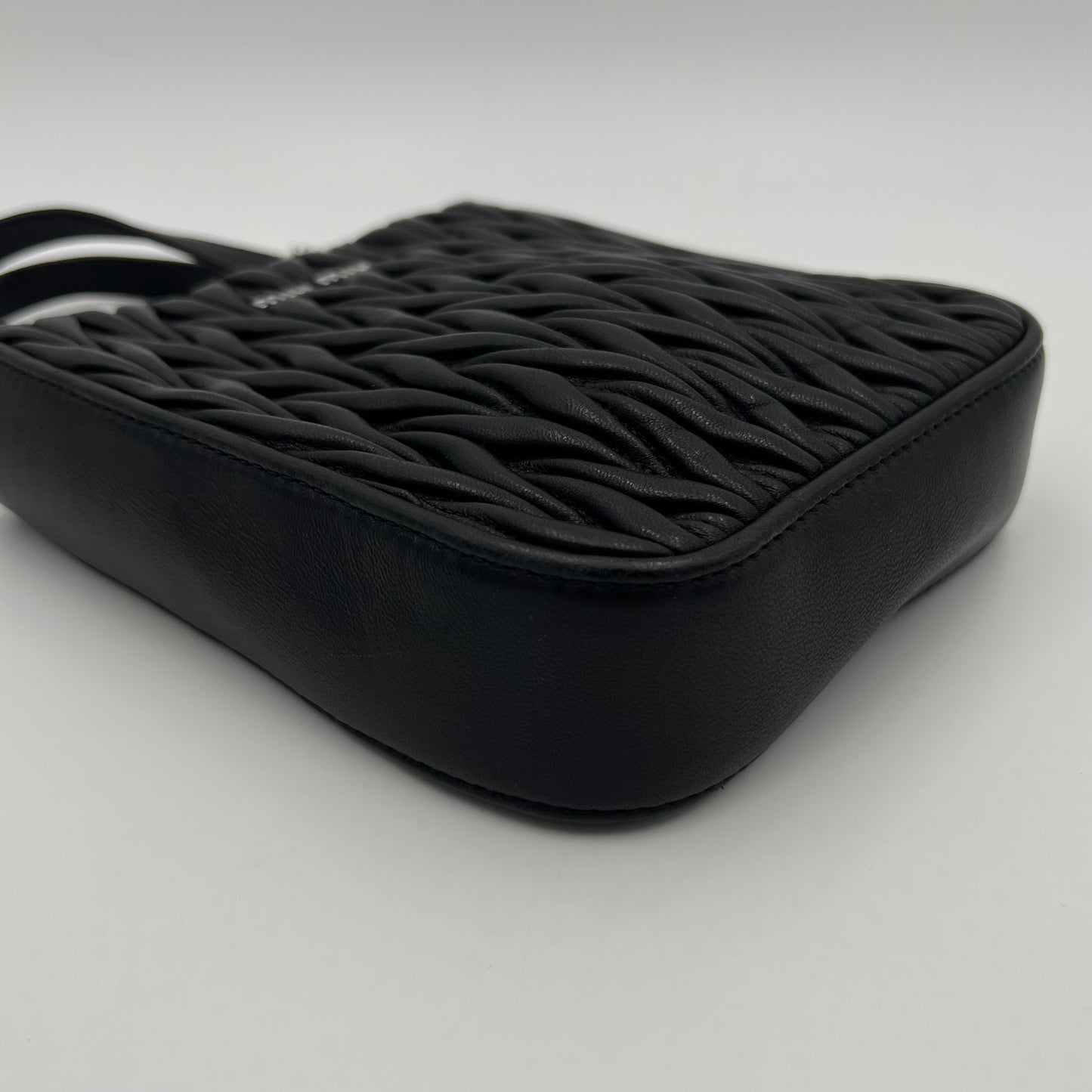 Miu Miu Black Matelasse Leather Mini Tote