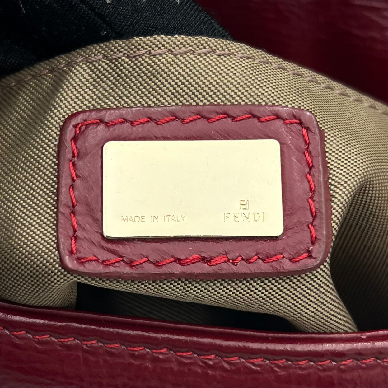 Fendi Burgundy Leather Sweety Sweet Baguette
