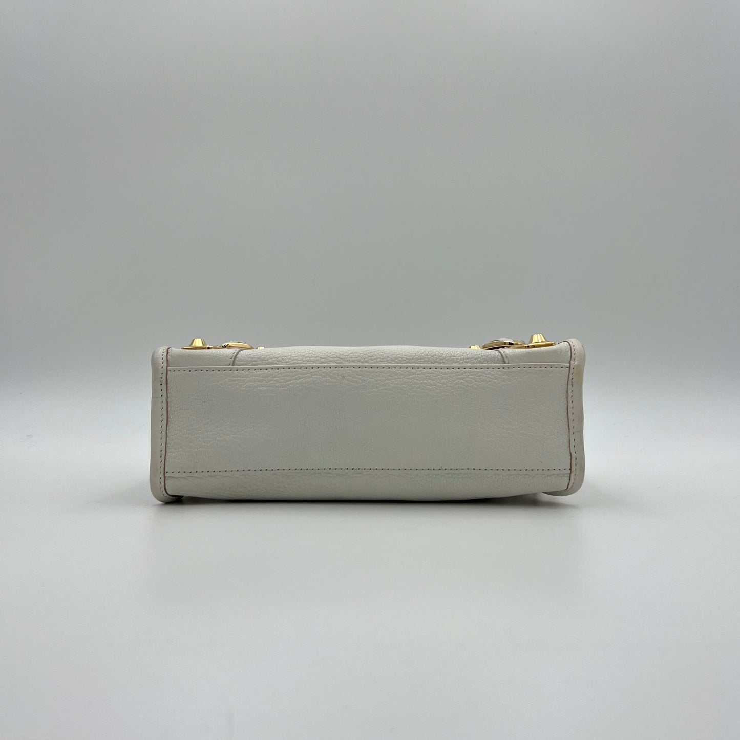 Balenciaga White Leather Mini City GHW
