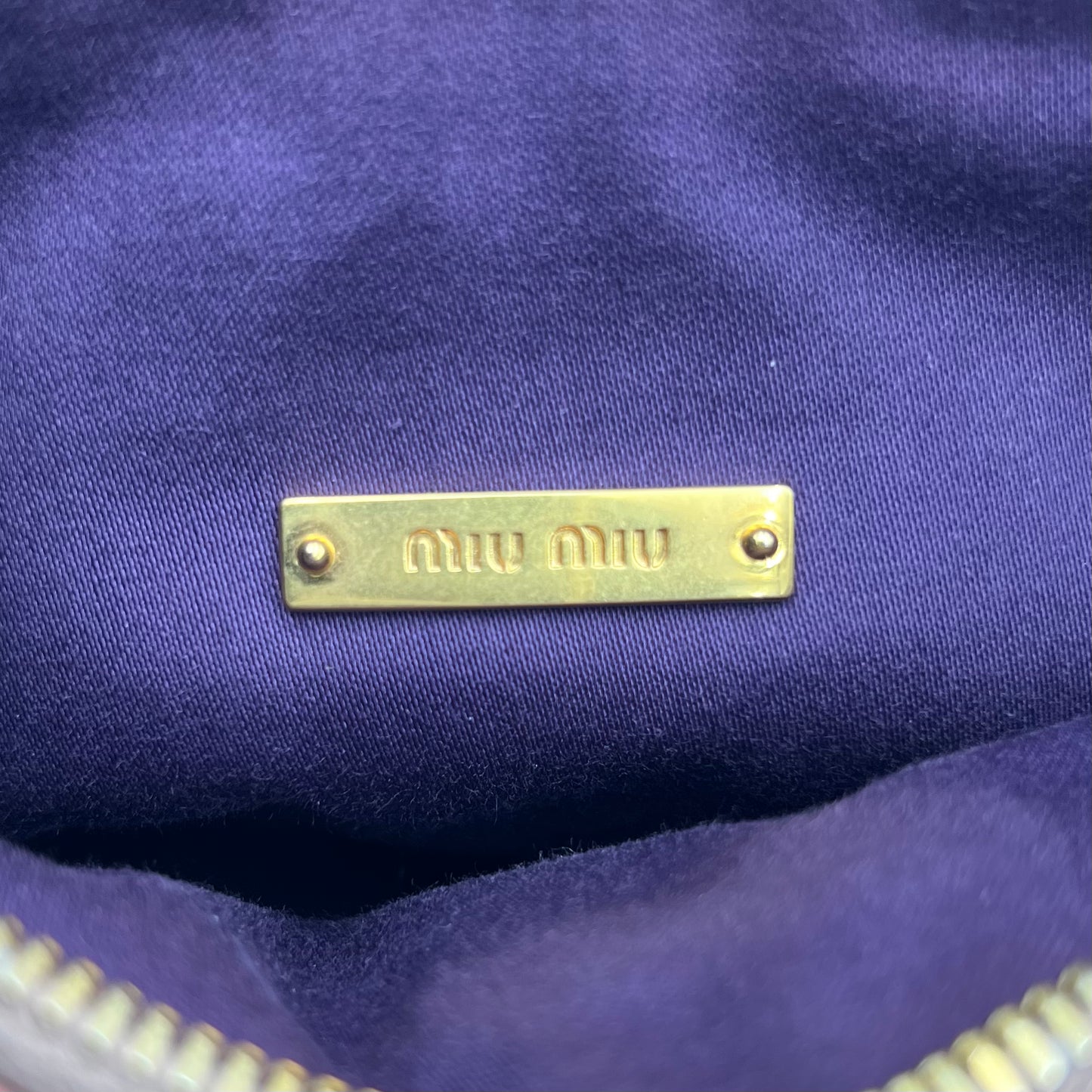 Miu Miu Purple Vitello Lux Bow Pochette