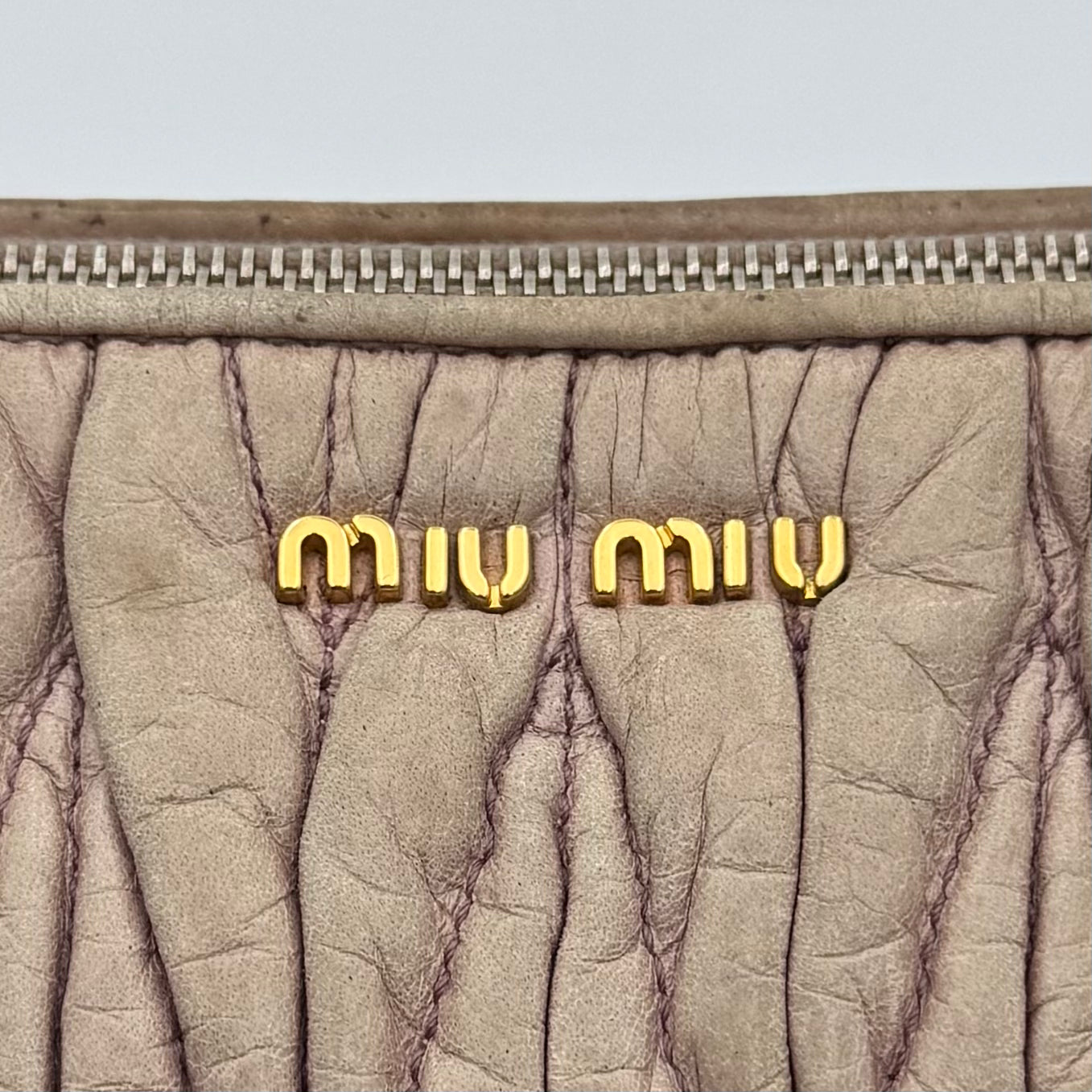 Miu Miu Mughetto Pink Matelasse Leather Lock Charm Pochette GHW