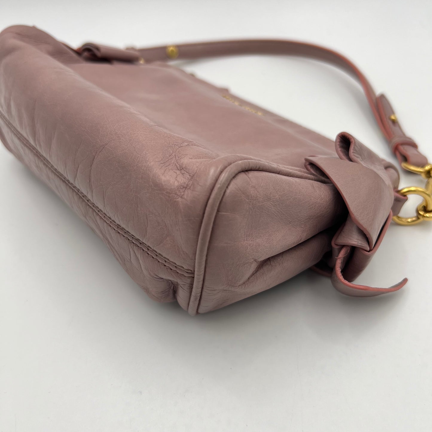 Miu Miu Old Rose Pink Vitello Shine Mini Handbag