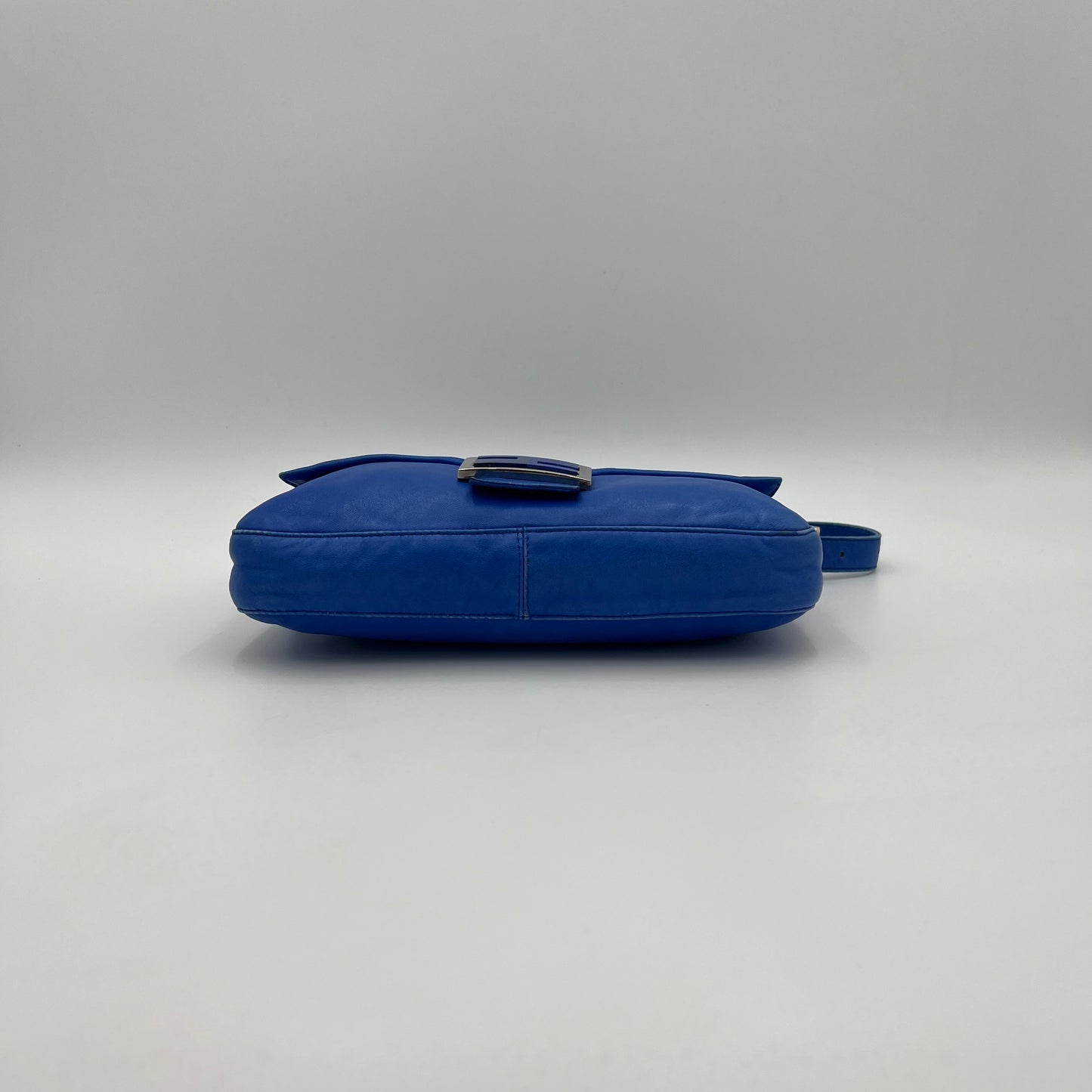 Fendi Royal Blue Nappa Leather and FF Marble Baguette