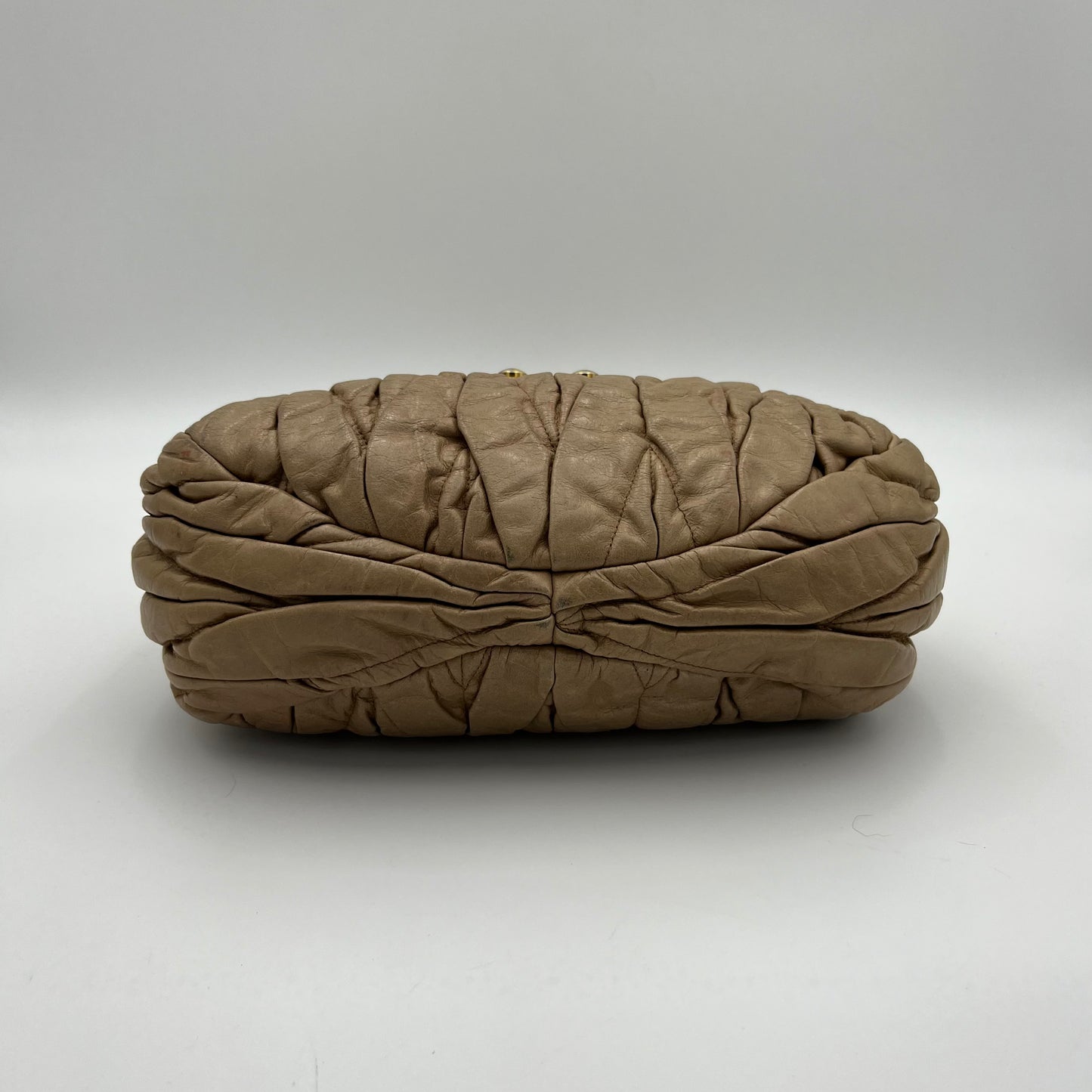 Miu Miu Beige Matelasse Leather Handbag with Long Strap