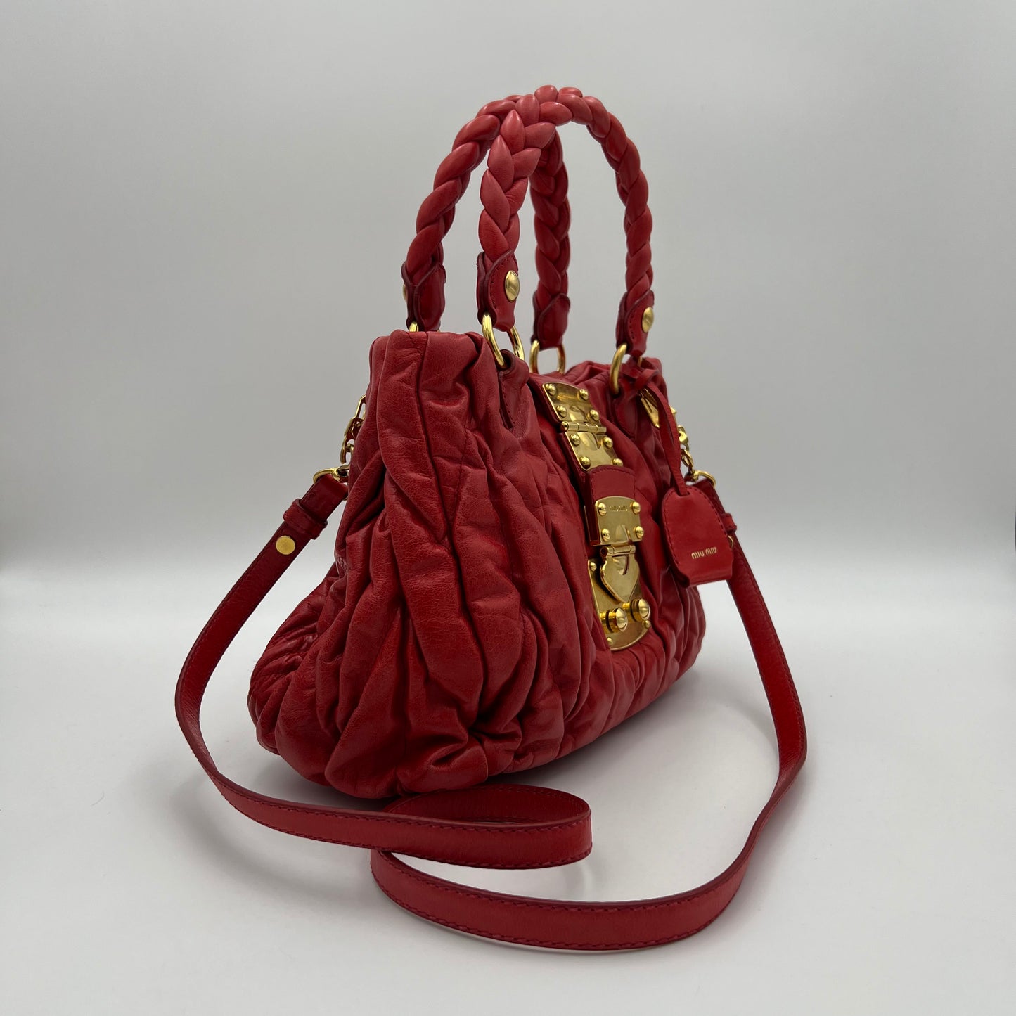 Miu Miu Pink Matelasse Tote Handbag