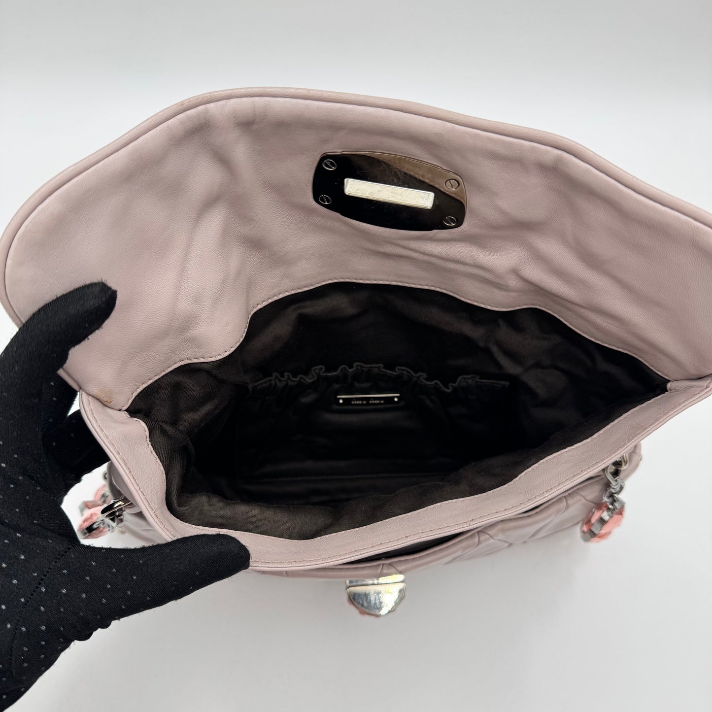 Miu Miu Lilac Pink Nappa Matelasse Crystal Shoulder Bag