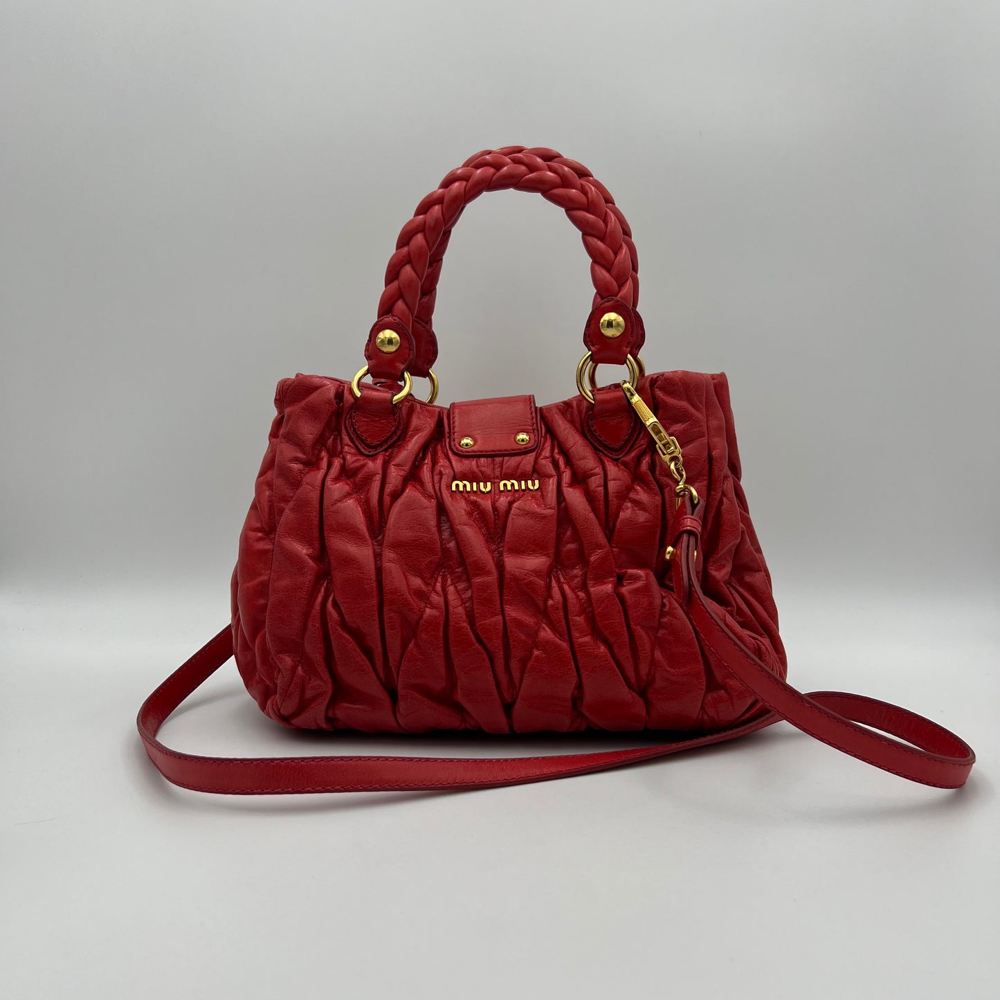 Miu Miu Pink Matelasse Tote Handbag