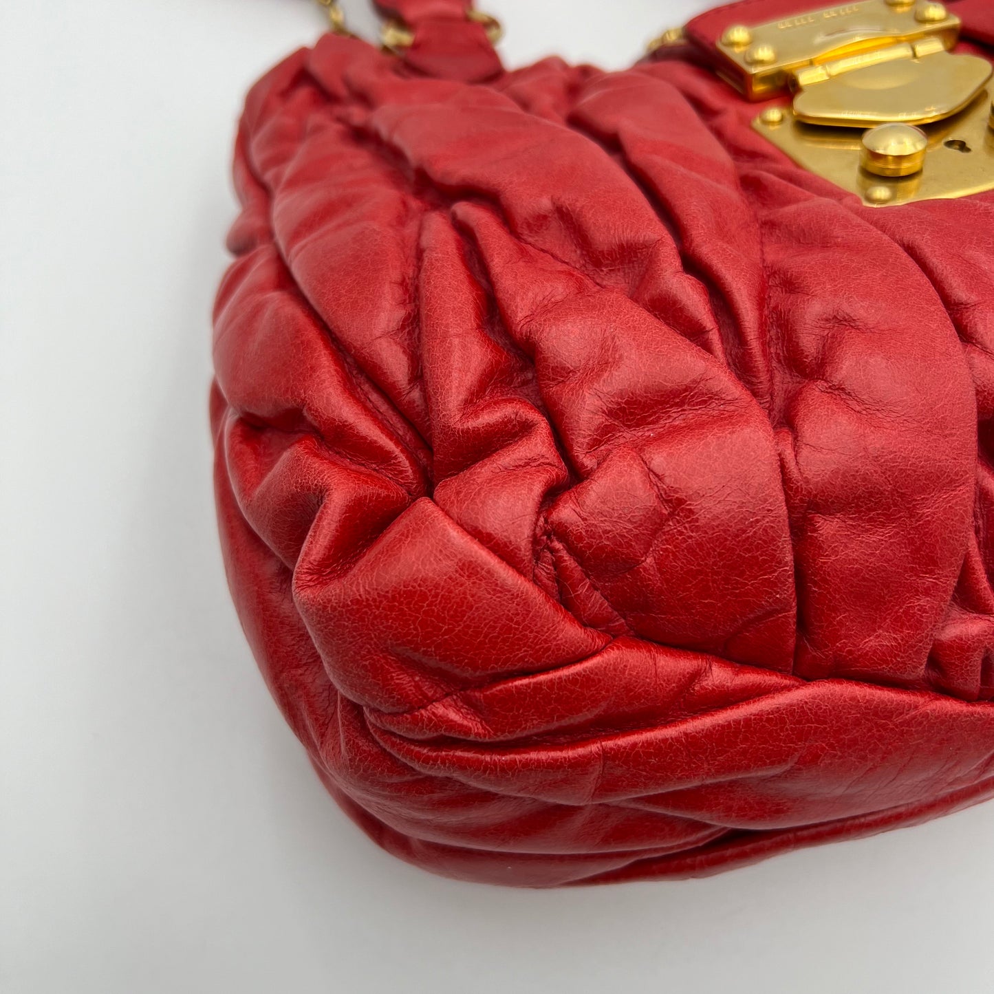 Miu Miu Red Vitello Lux Small Handbag