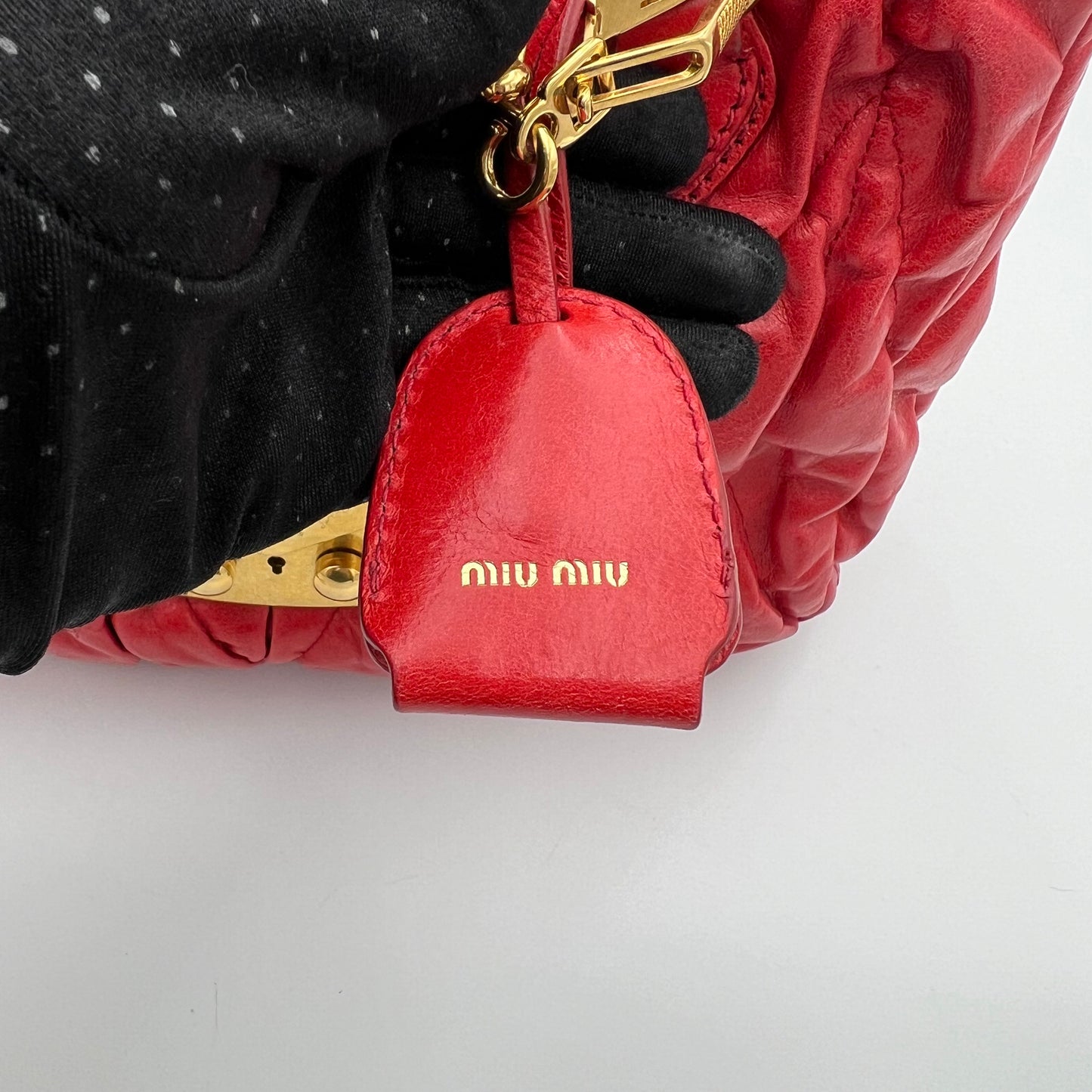 Miu Miu Red Vitello Lux Small Handbag