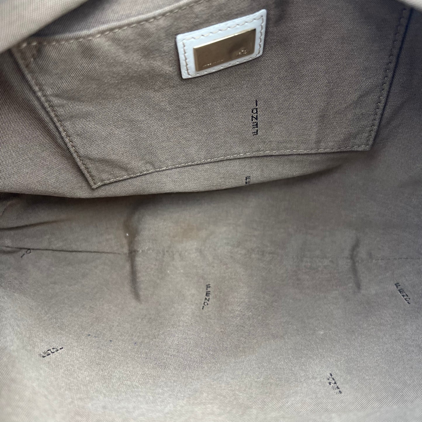 Fendi Beige Zucchino White Leather Chef Hobo Bag