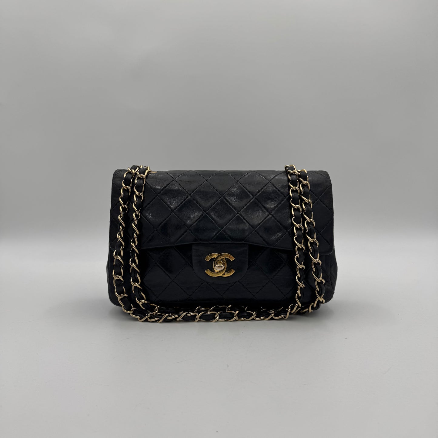 Chanel Black Lambskin Small Double Flap
