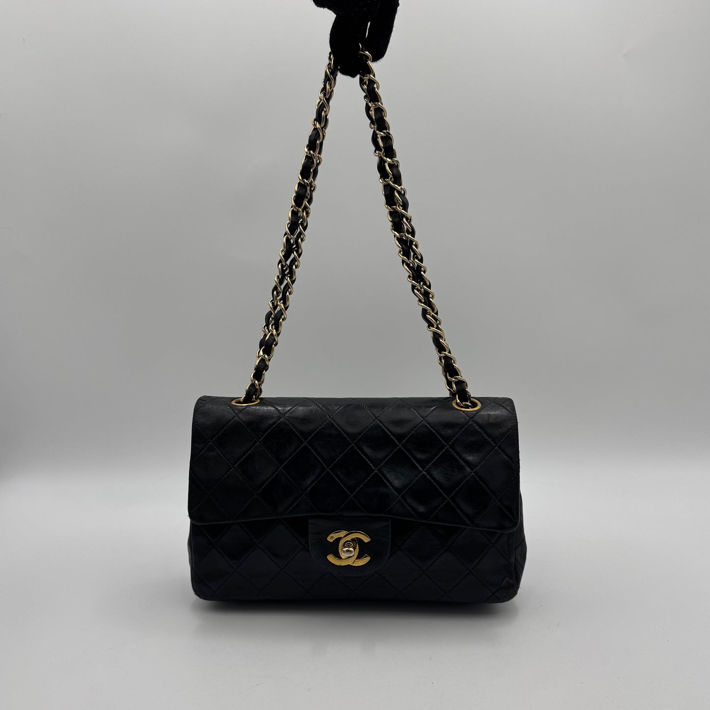 Chanel Black Lambskin Small Double Flap