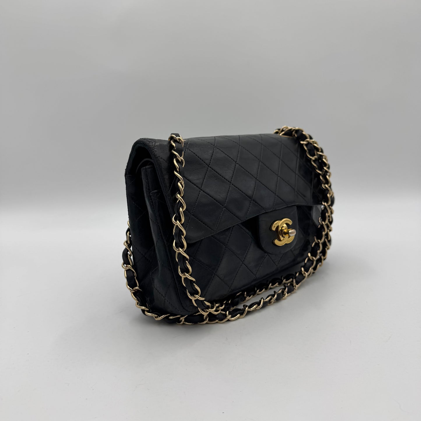 Chanel Black Lambskin Small Double Flap