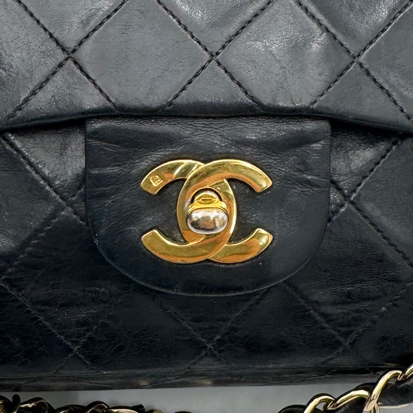 Chanel Black Lambskin Small Double Flap