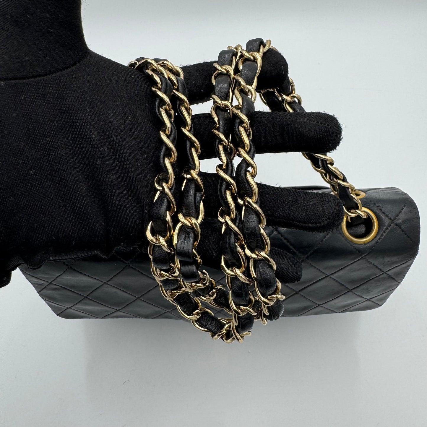 Chanel Black Lambskin Small Double Flap