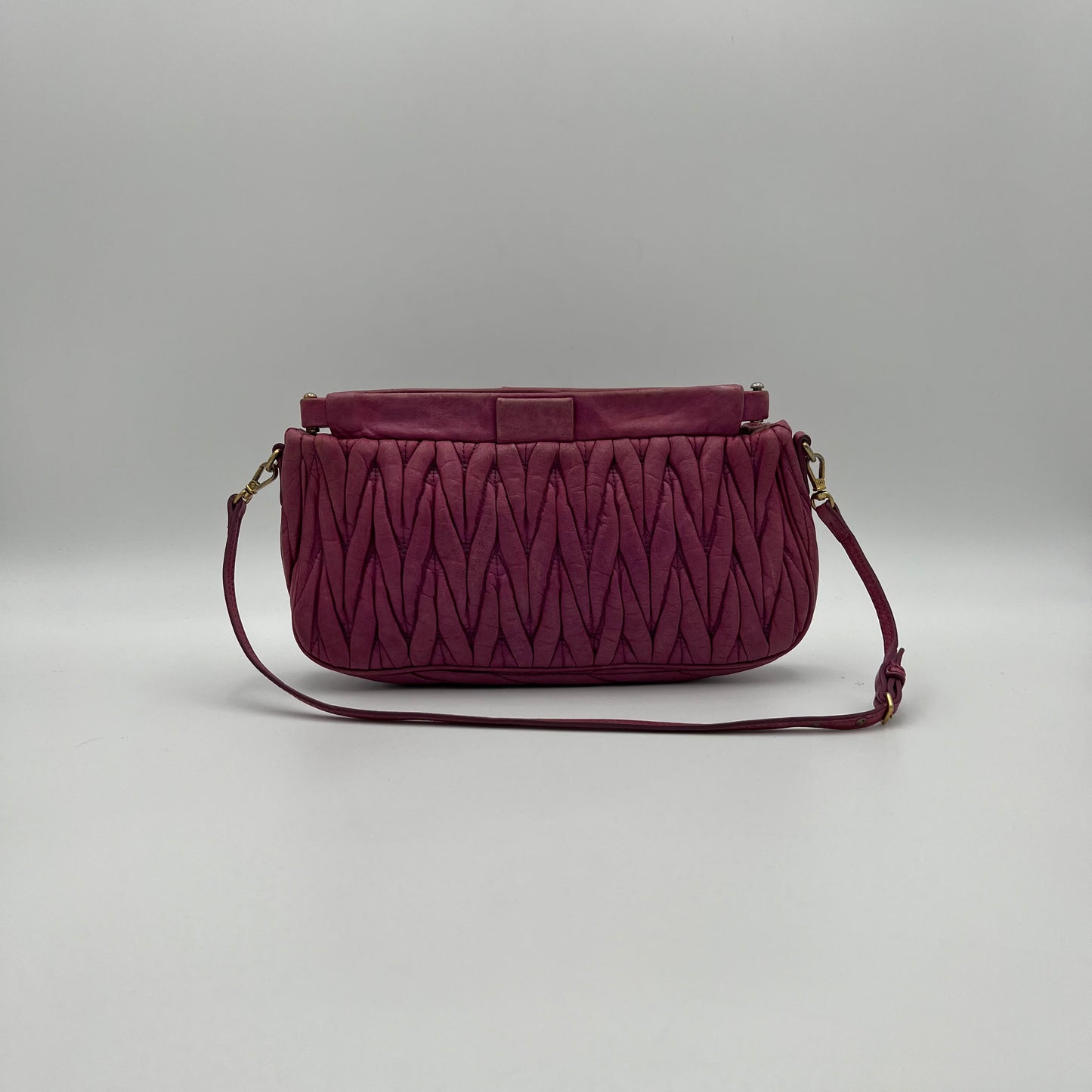 Miu Miu Pink Matelasse Leather Shoulder Bag