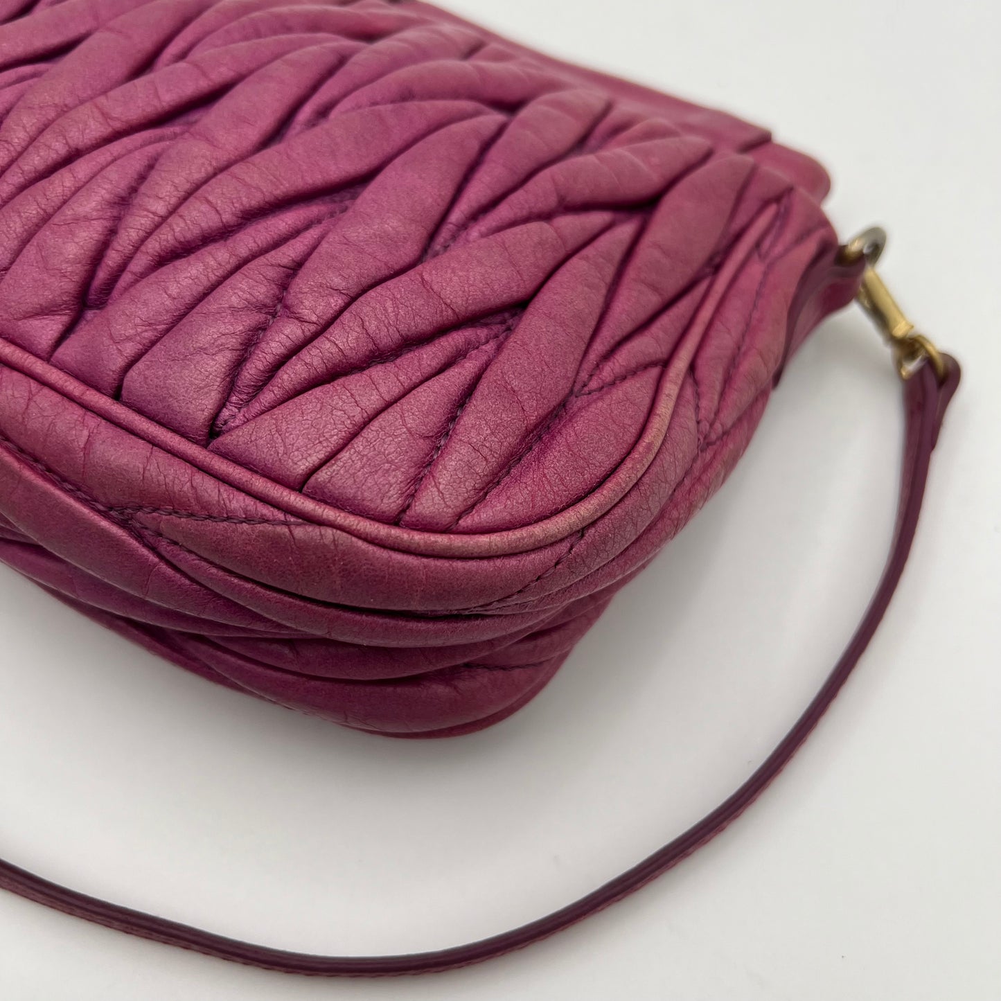Miu Miu Pink Matelasse Leather Shoulder Bag