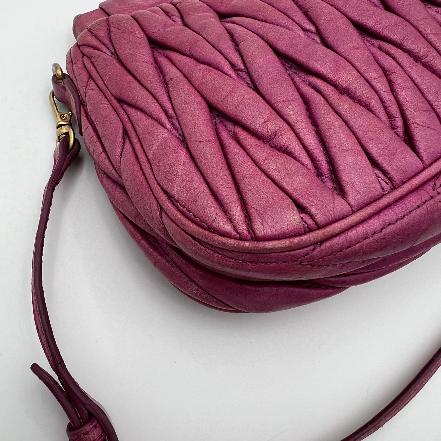 Miu Miu Pink Matelasse Leather Shoulder Bag