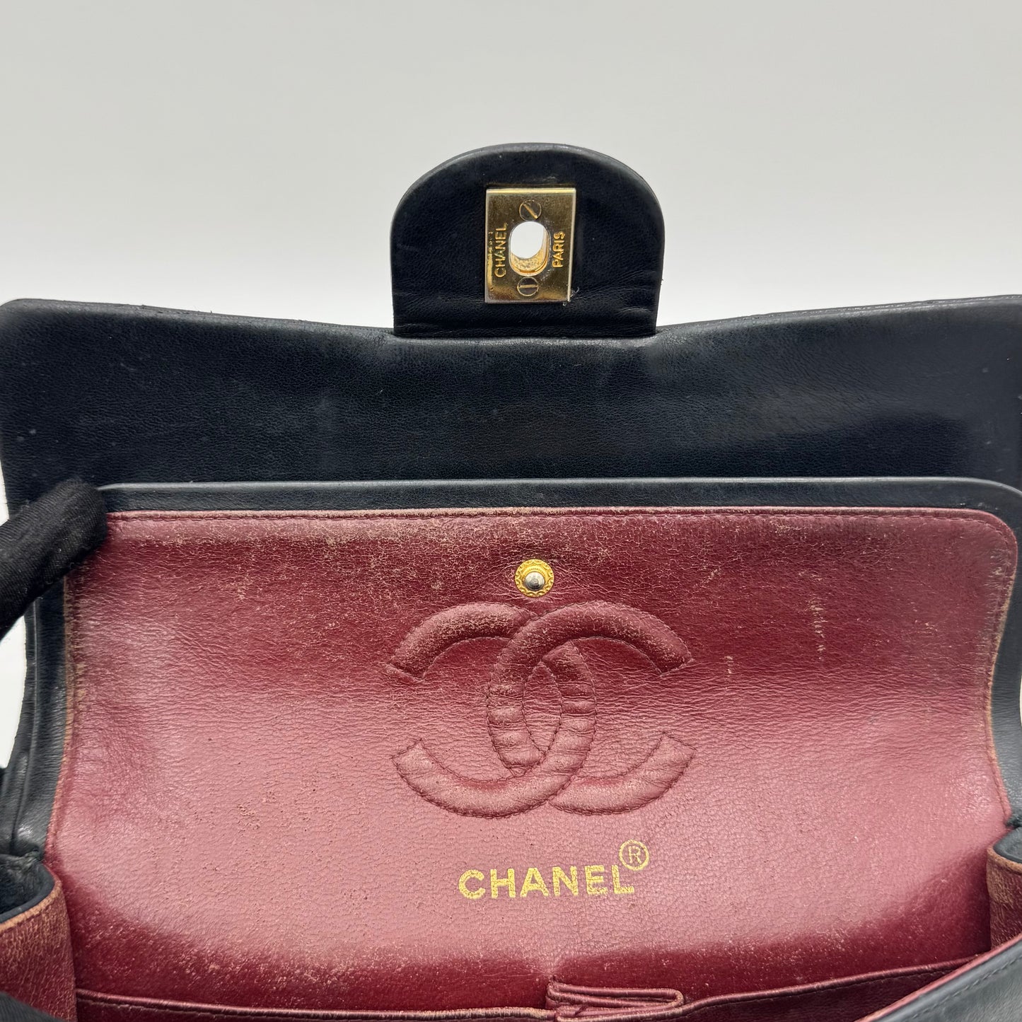 Chanel Black Lambskin Small Double Flap