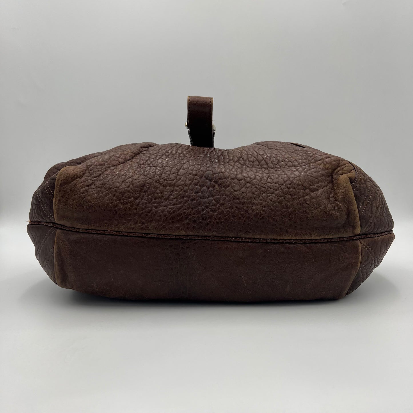 Fendi Brown Pebbled Leather Spy Bag