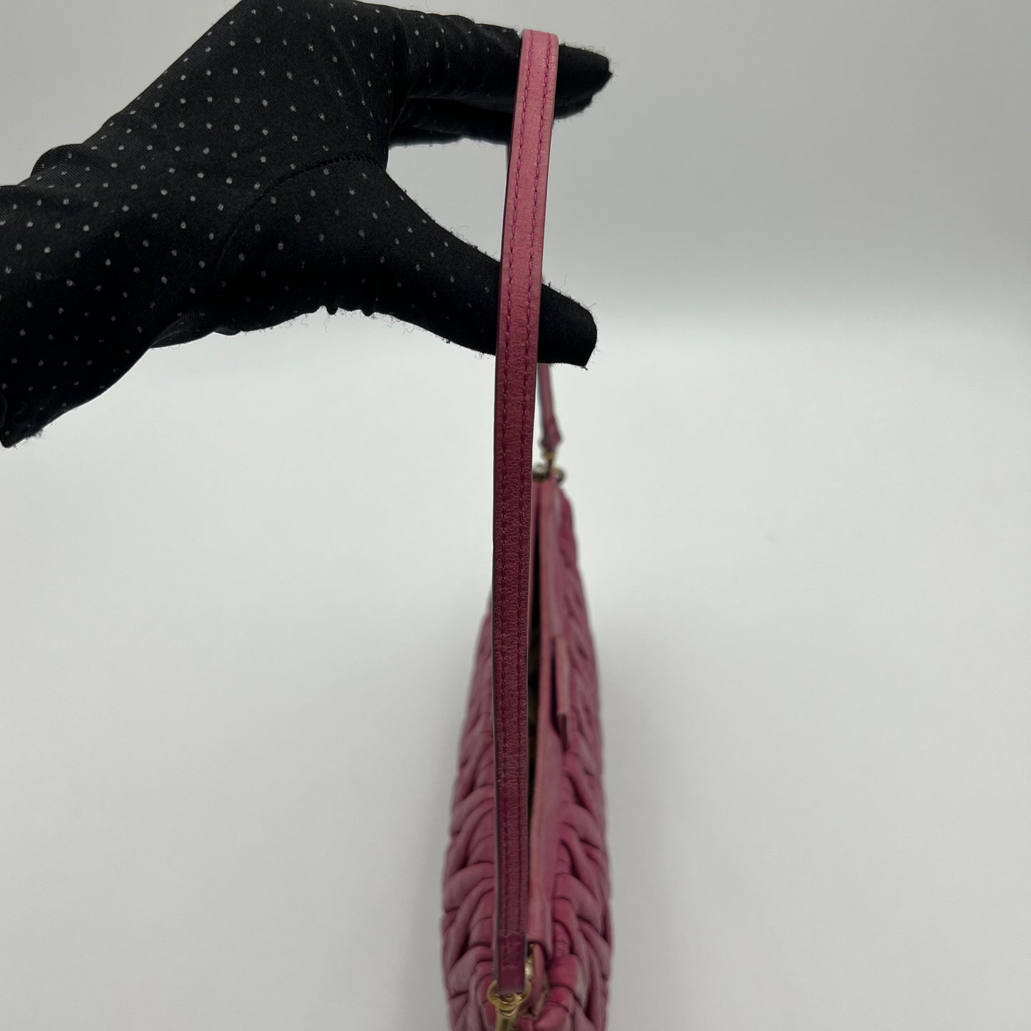 Miu Miu Pink Matelasse Leather Shoulder Bag