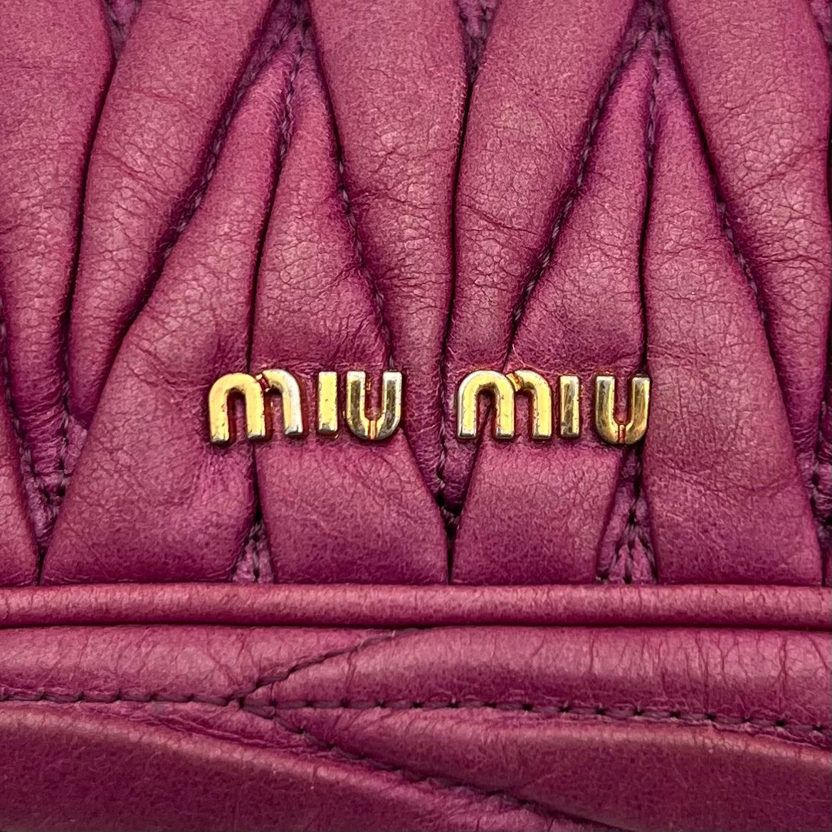 Miu Miu Pink Matelasse Leather Shoulder Bag