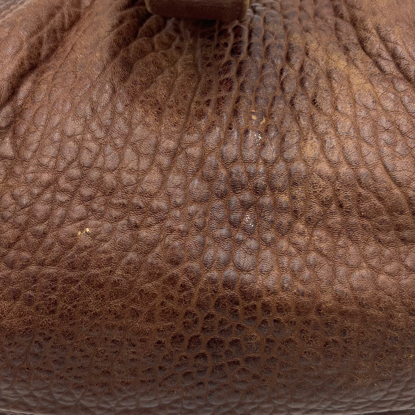 Fendi Brown Pebbled Leather Spy Bag