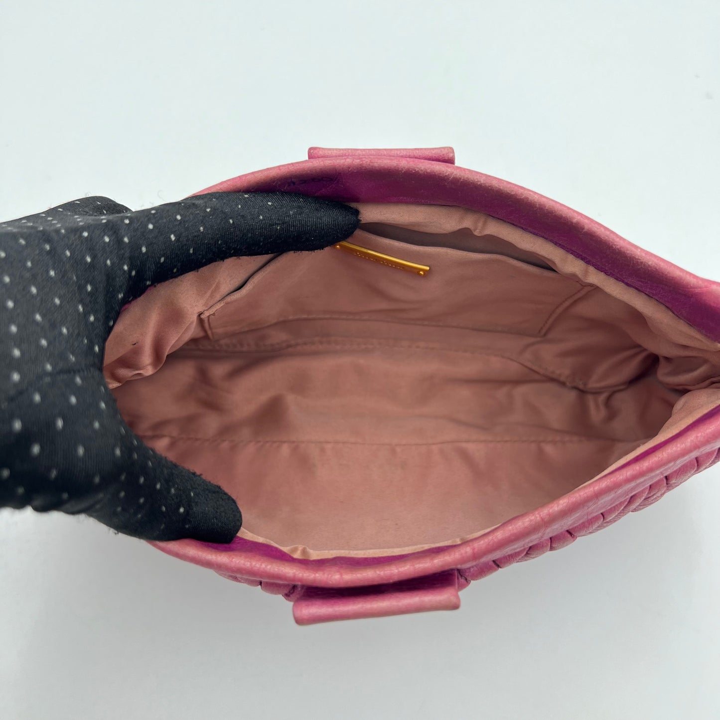Miu Miu Pink Matelasse Leather Shoulder Bag
