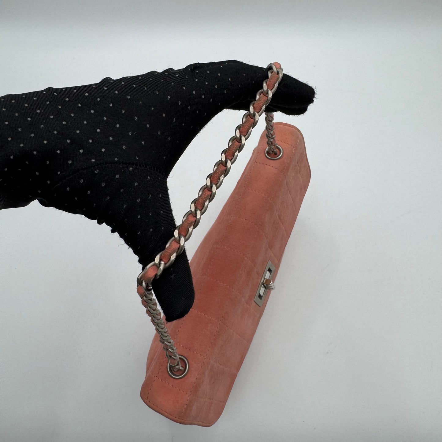 Chanel Pink Suede Choco Bar 2.55 Shoulder Bag Series 6