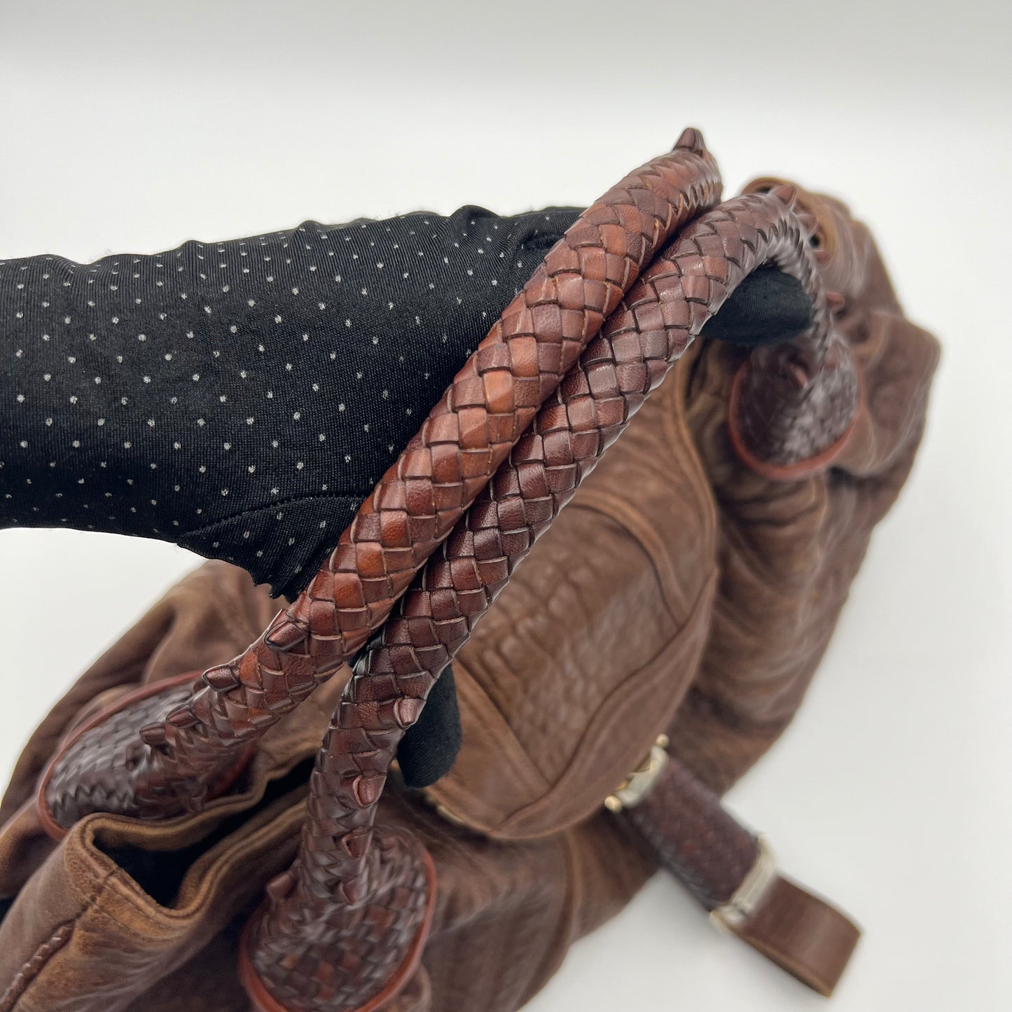 Fendi Brown Pebbled Leather Spy Bag